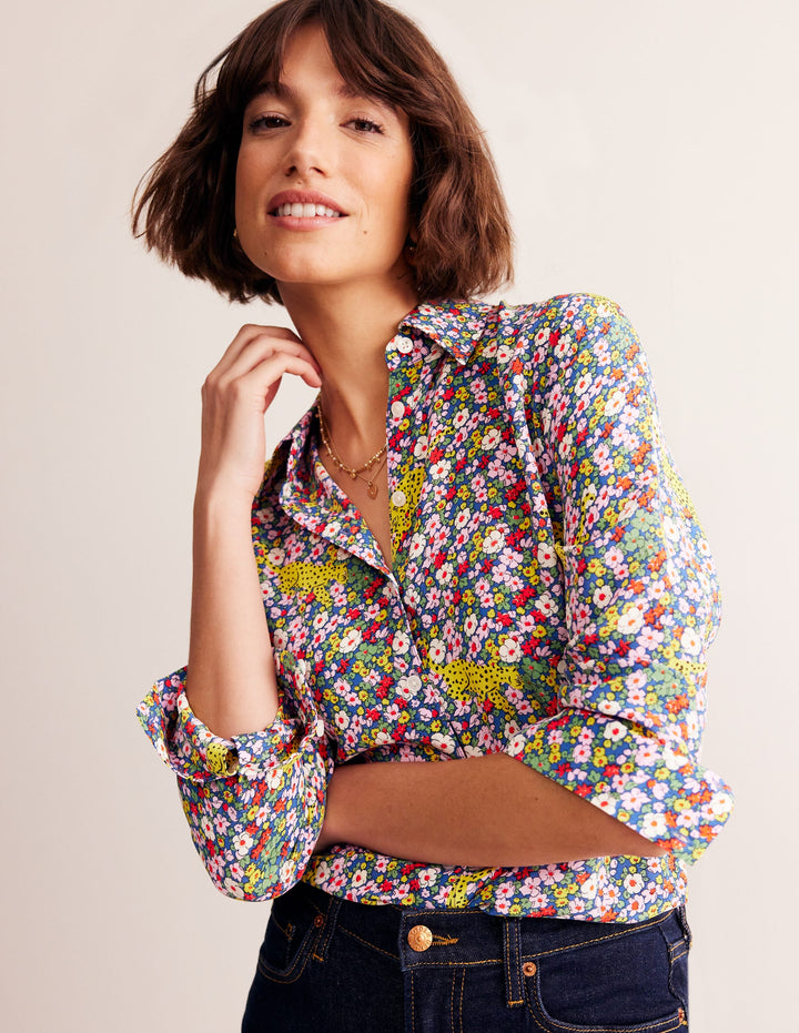 Sienna Silk Shirt-Multi, Leopard Bud