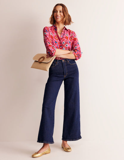 Sienna Silk Shirt-Pink, Botanical Wave-5