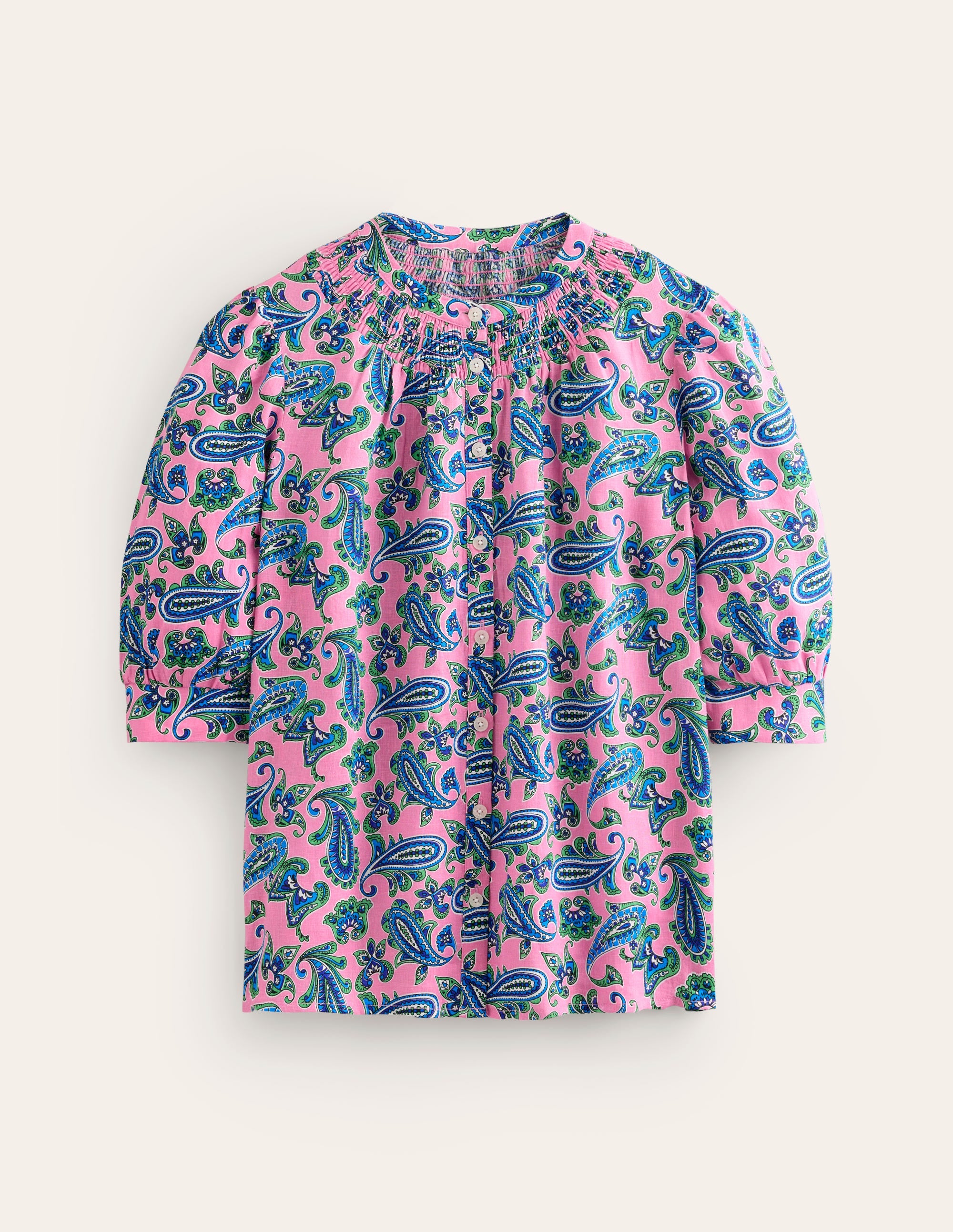 Ada Linen Top-Rose Damask, Paisley Wave - Image 5