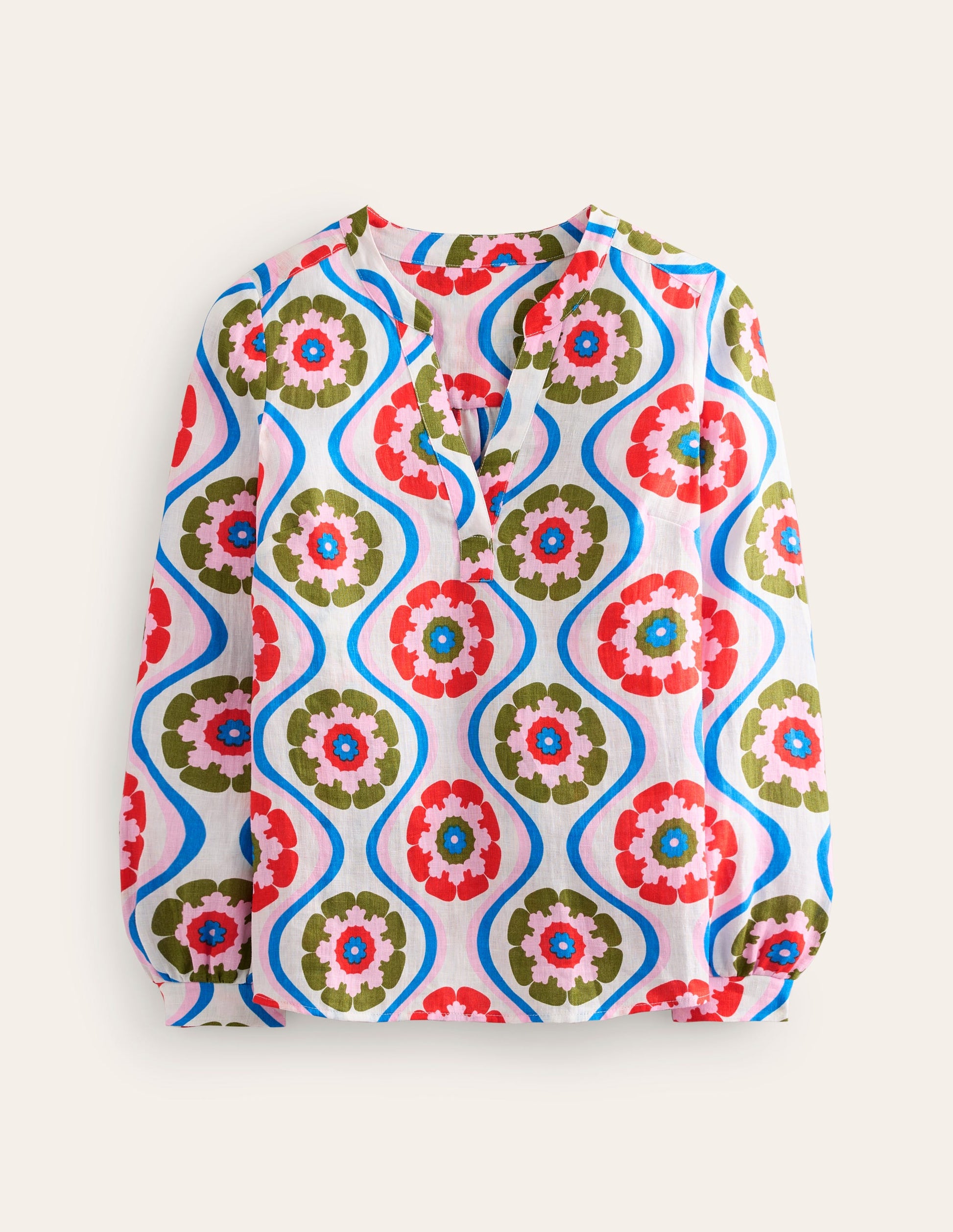 Alice Linen Top-Multi, Geo Floret-6