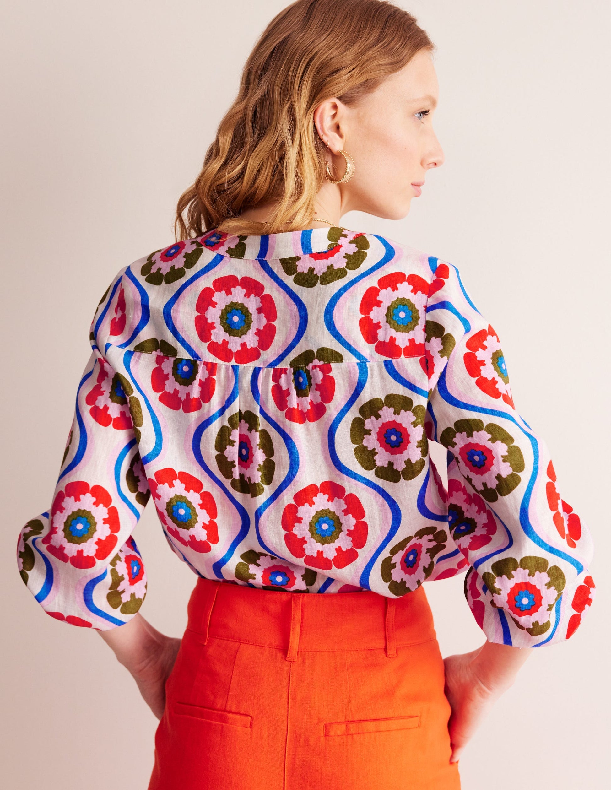 Alice Linen Top-Multi, Geo Floret-3
