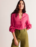 Alice Linen Top-Rethink Pink