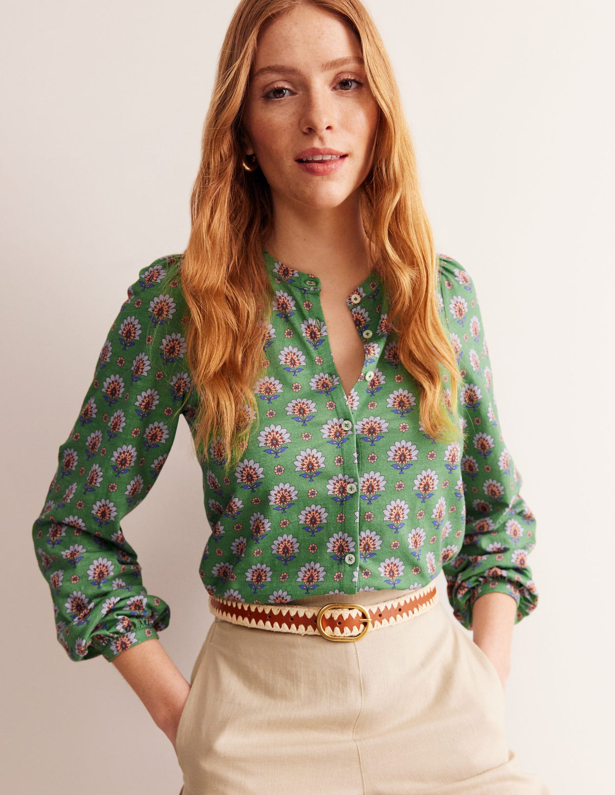 Marina Jersey Shirt-Stone Green, Passion Geo-1