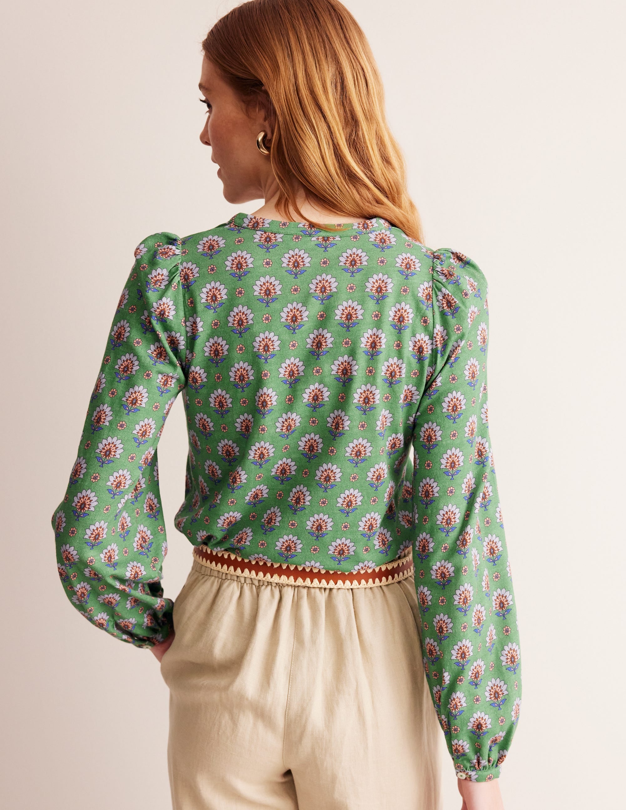 Marina Jersey Shirt-Stone Green, Passion Geo - Image 3