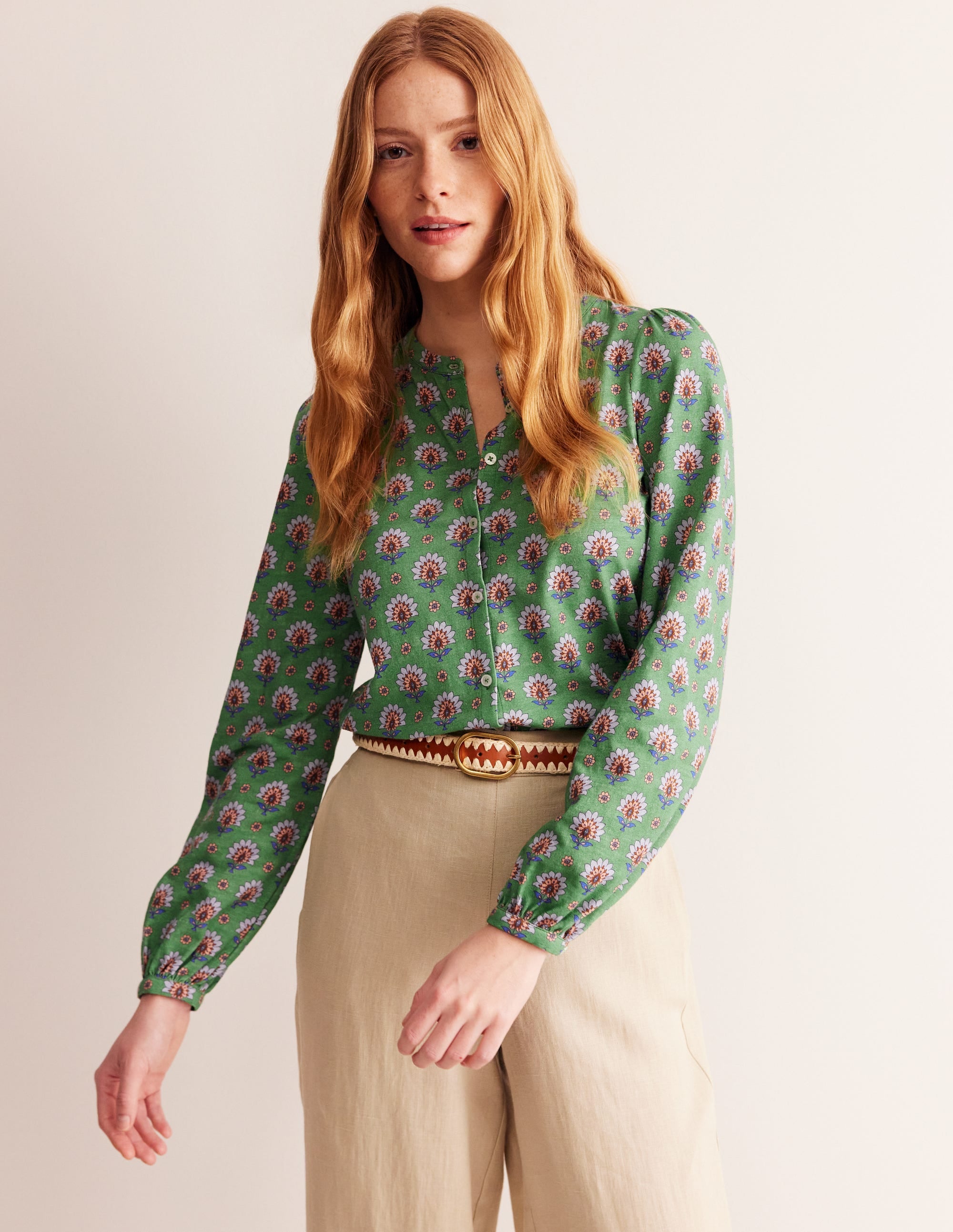 Marina Jersey Shirt-Stone Green, Passion Geo - Image 5
