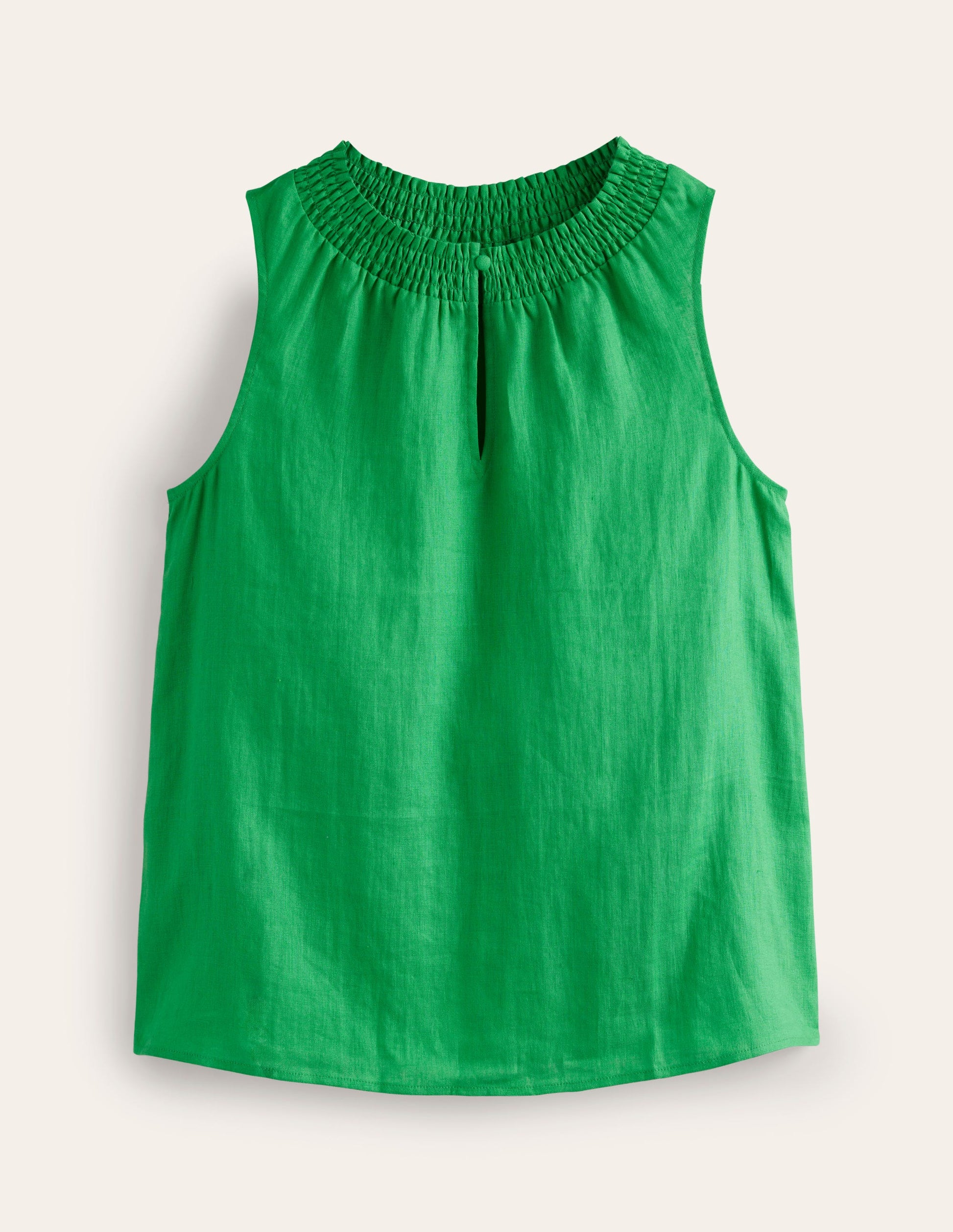 Georgia Linen Sleeveless Top-Bright Green-5