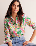 Sienna Linen Shirt-Multi, Tropical Paradise