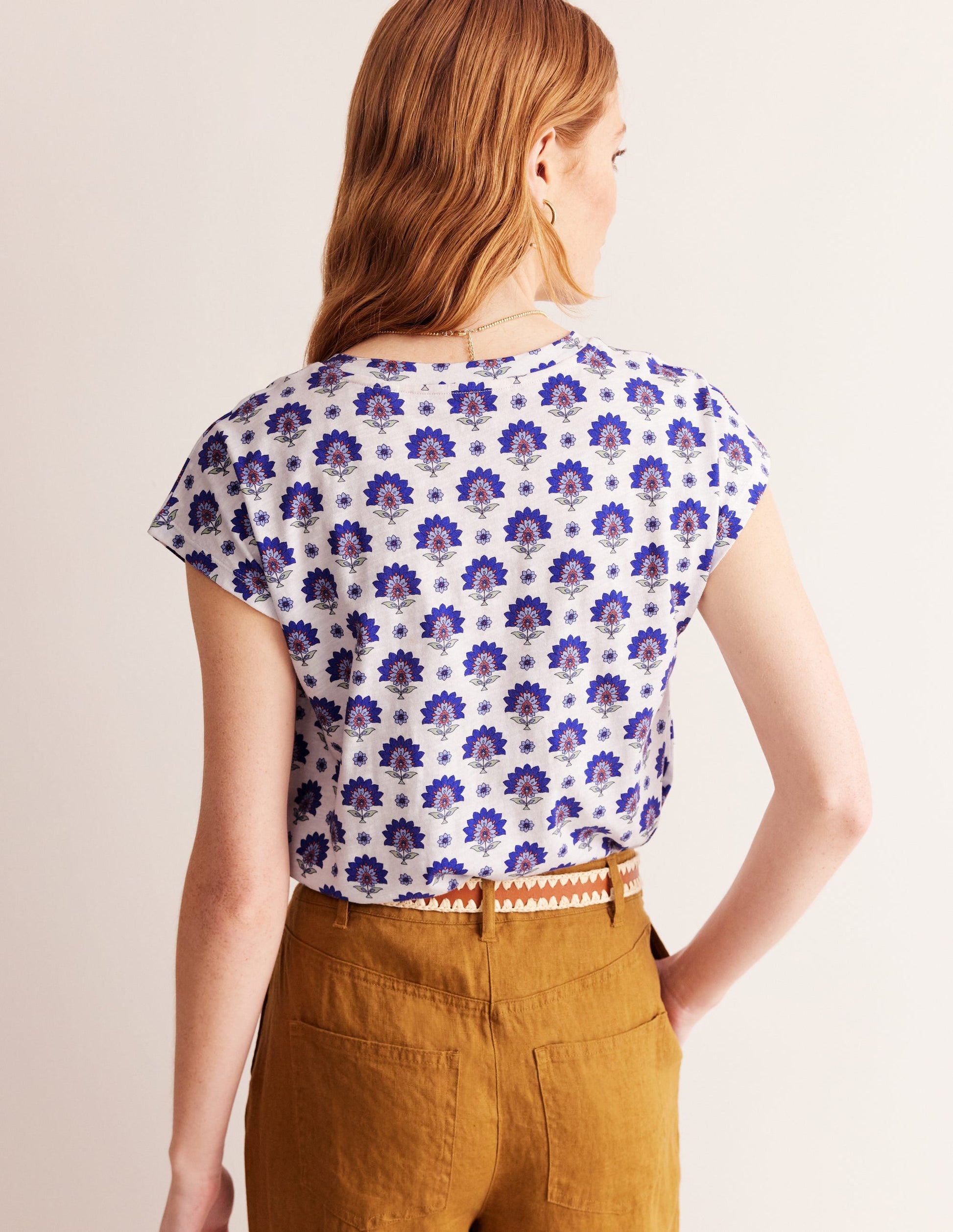 Louisa Printed Slub T-Shirt-Bright Blue, Passion Geo-3