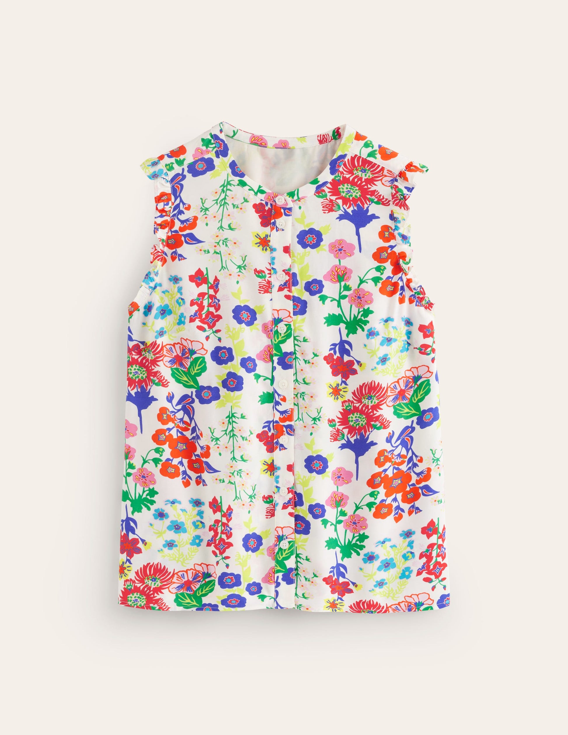 Alicia Button Down Top-Multi, Wildflower Cluster-5