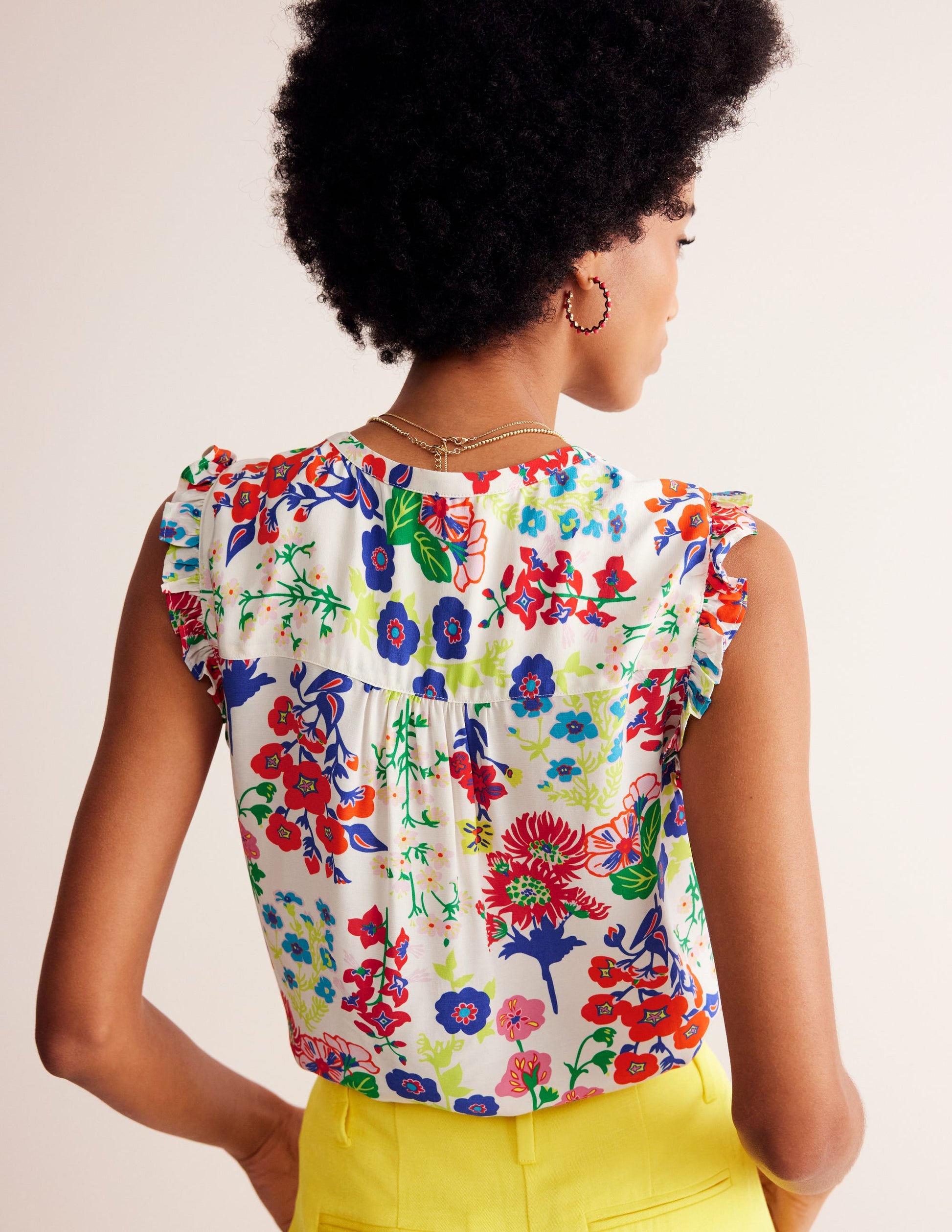 Alicia Button Down Top-Multi, Wildflower Cluster-3