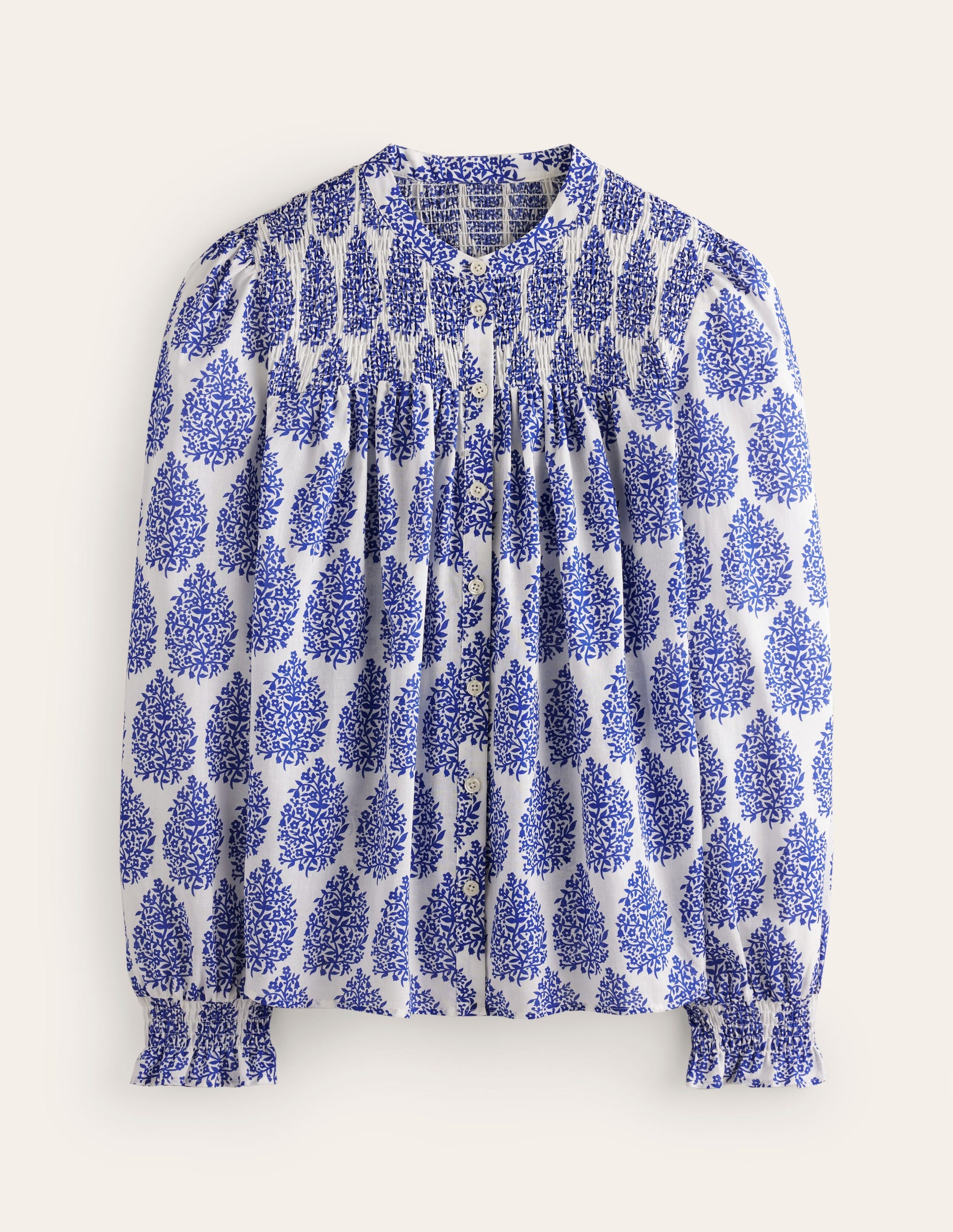 Helena Cotton Blouse-Ivory, Floret Paisley-5