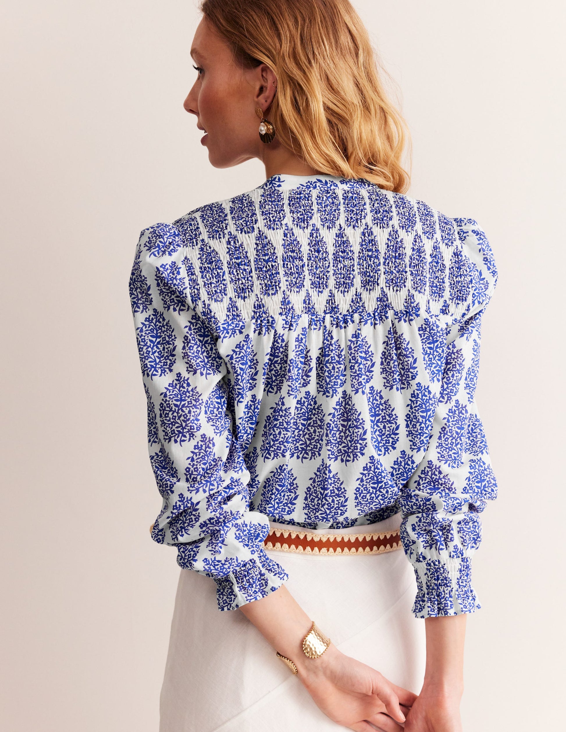 Helena Cotton Blouse-Ivory, Floret Paisley-3