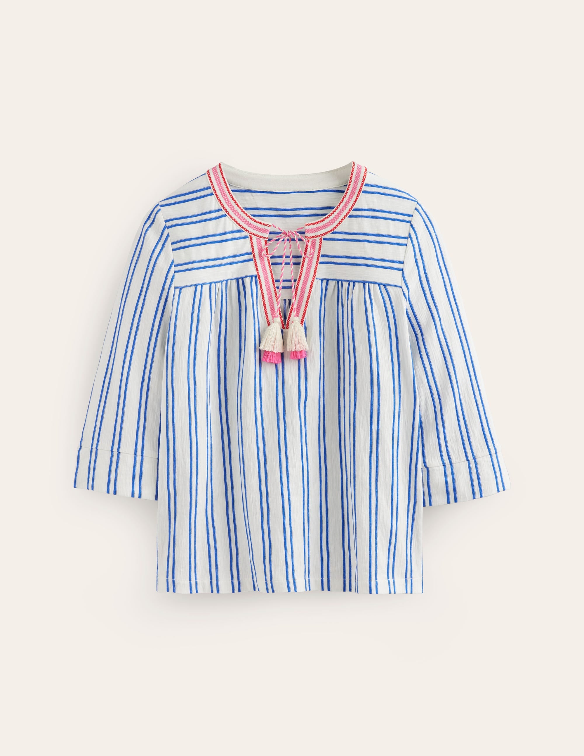 Blouson Sleeve Top-Mariner Blue Stripe - Image 5