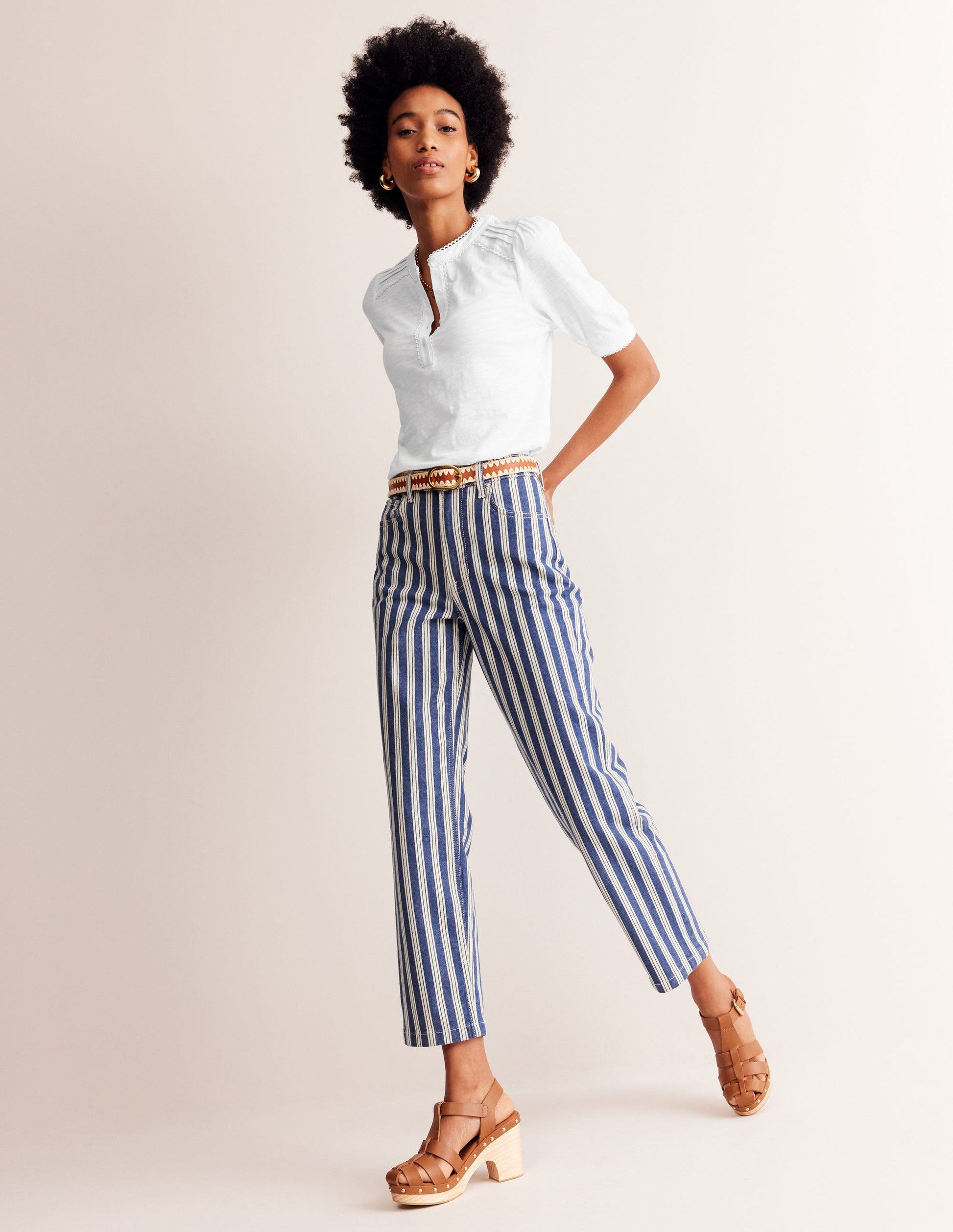 Pintuck Puff Sleeve Henley-White-4