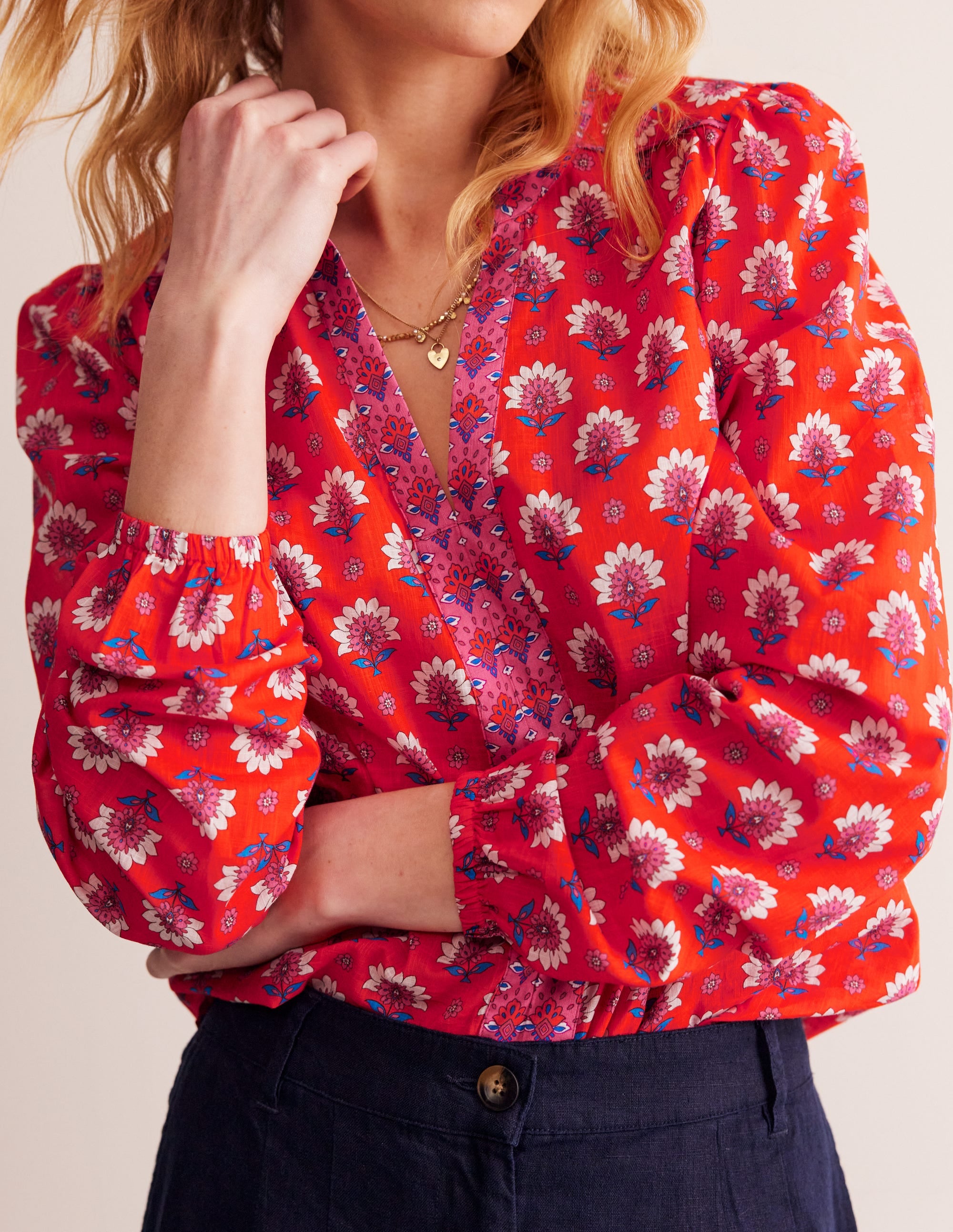 Cotton Printed Top-Gladioli, Passion Geo - Image 3
