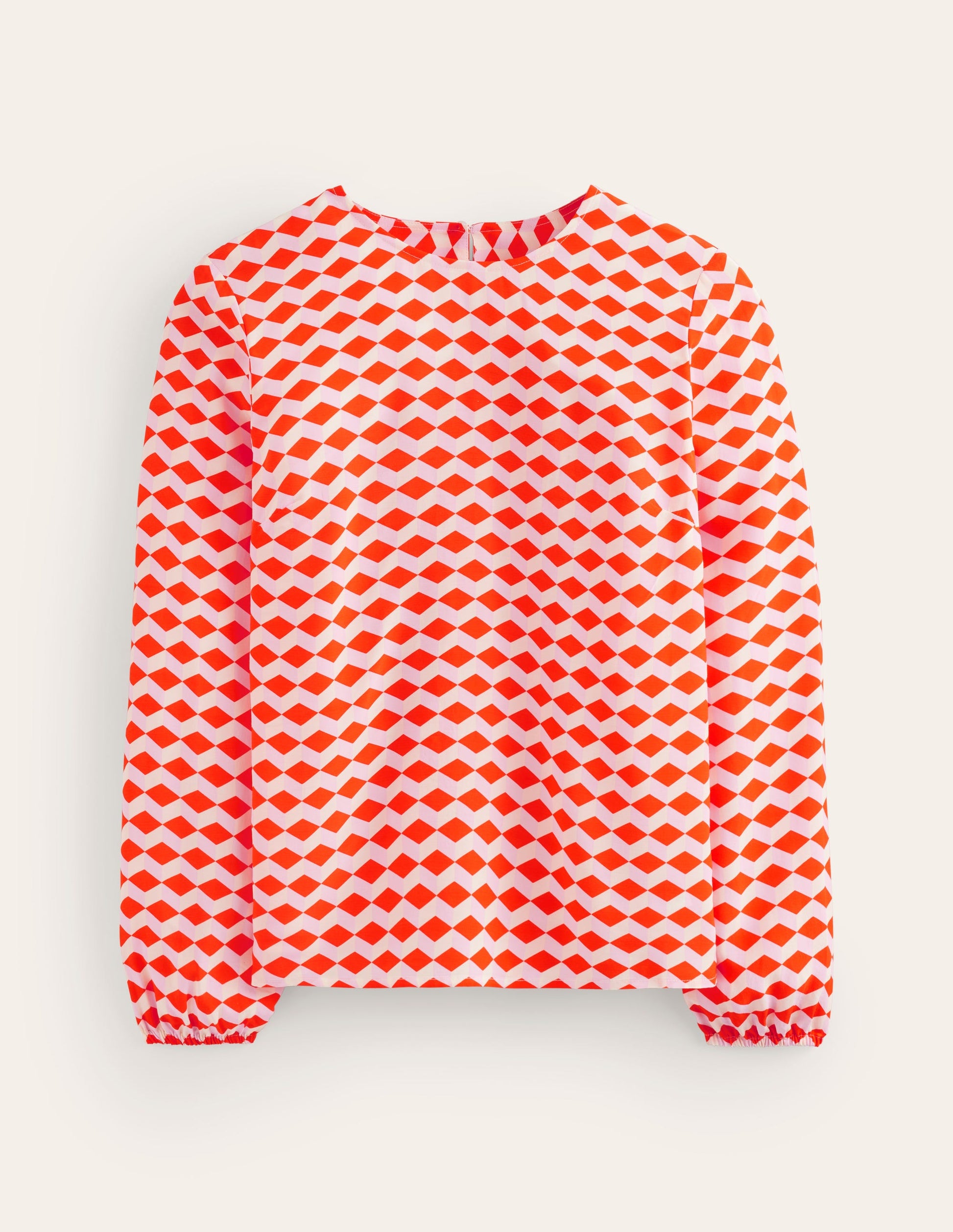 Easy Printed Top-Mandarin Red, Diamond Cube-5