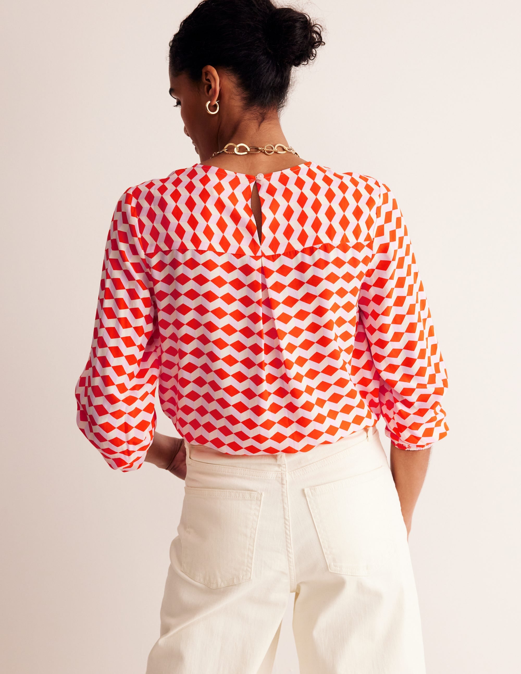 Easy Printed Top-Mandarin Red, Diamond Cube - Image 3