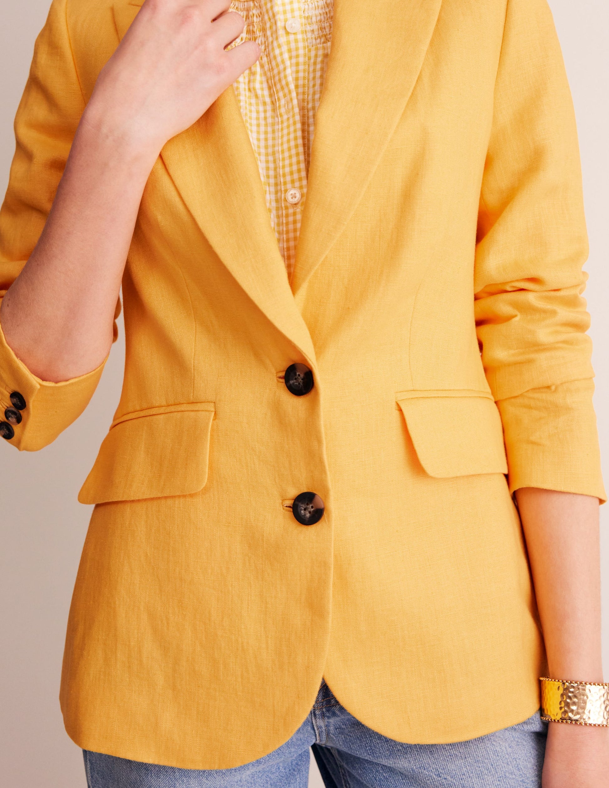 Marylebone Linen Blazer-Artisan Gold-2