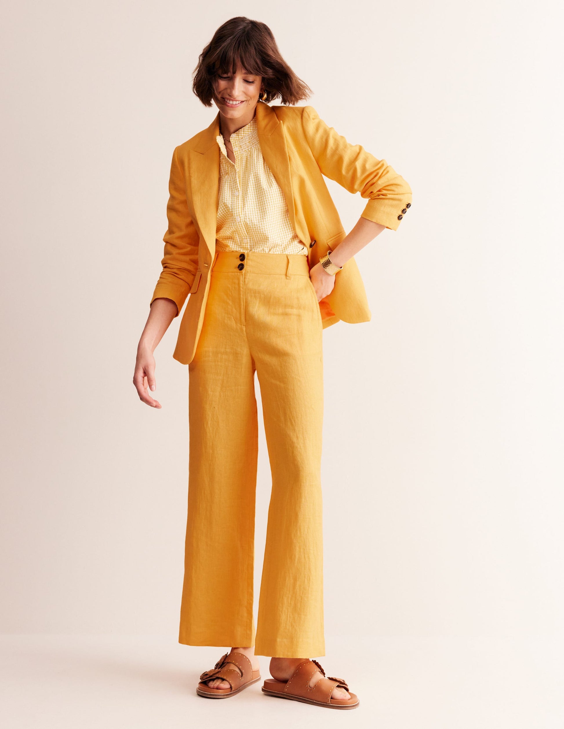 Marylebone Linen Blazer-Artisan Gold-5