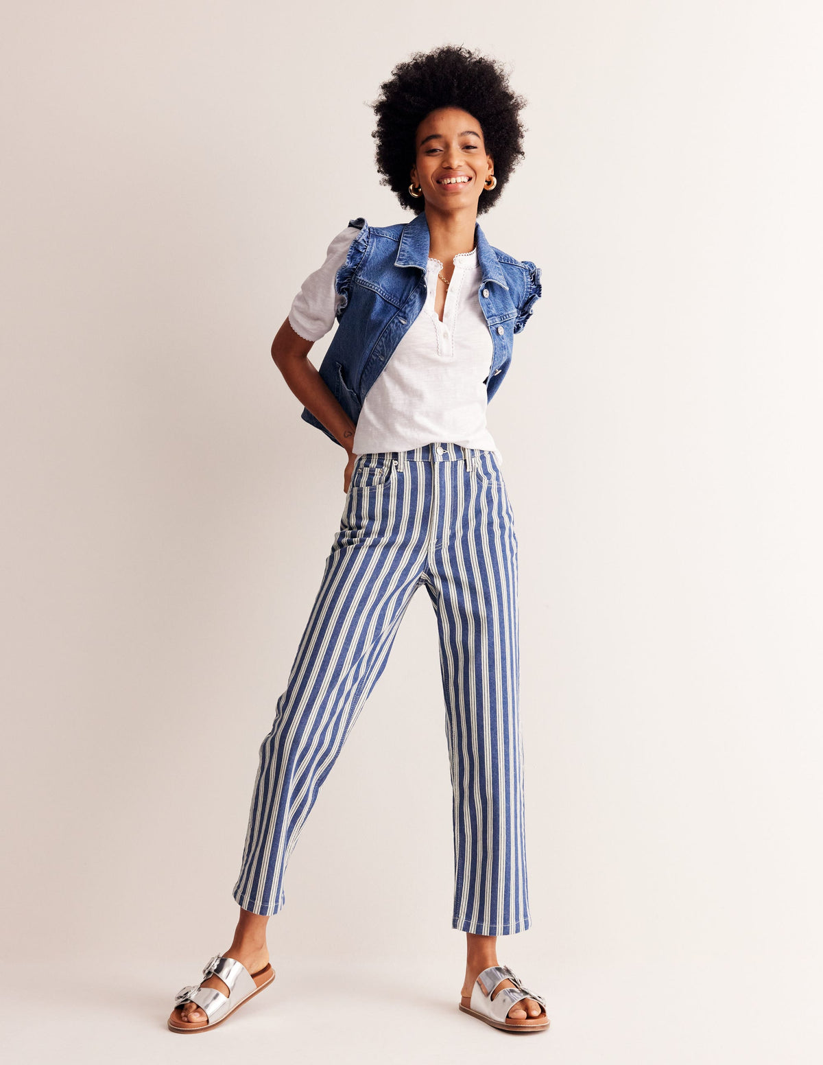 Denim Waistcoat-Mid Vintage Denim - Image 5