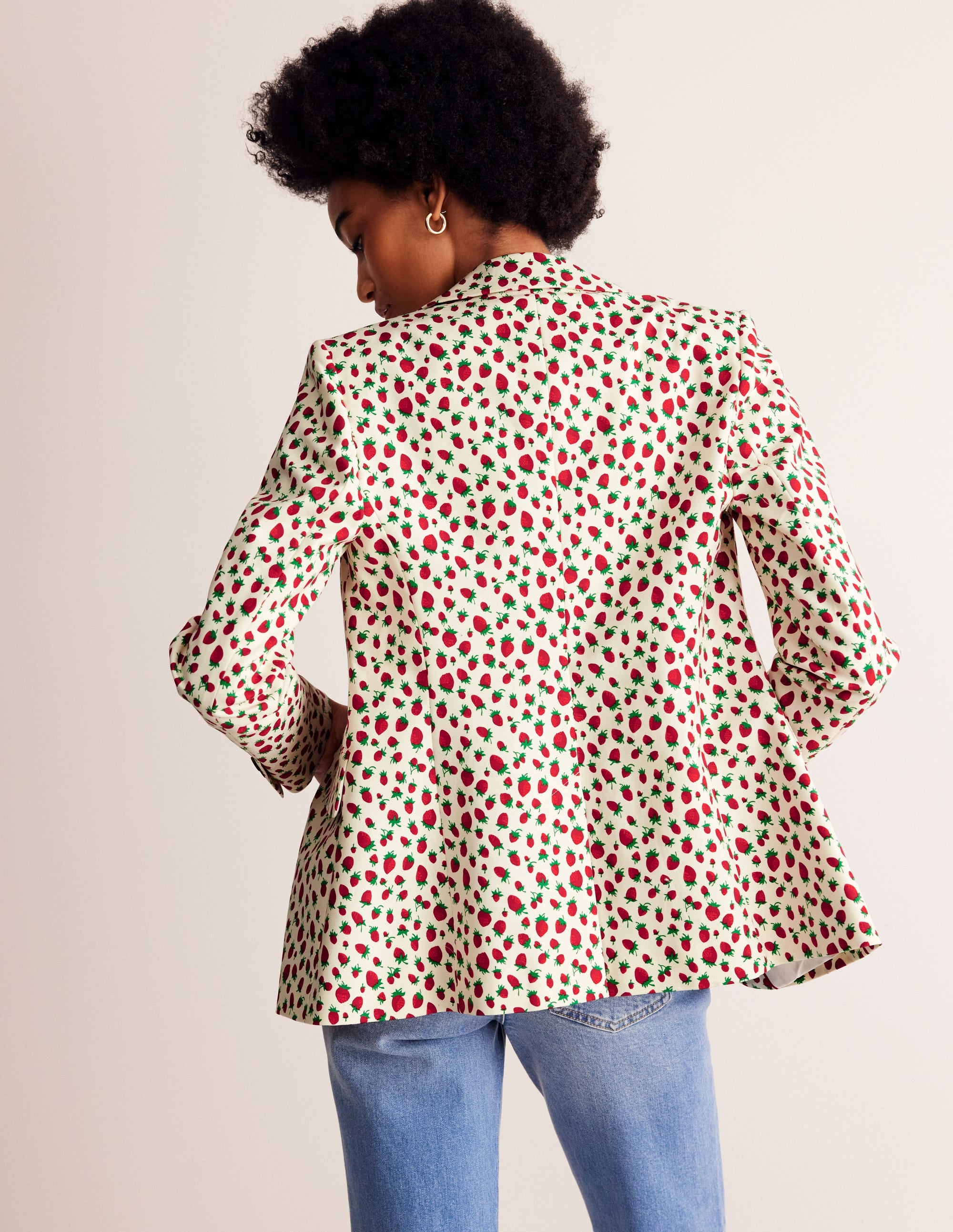 Marylebone Sateen Blazer-Multi, Strawberry Vine - Image 3