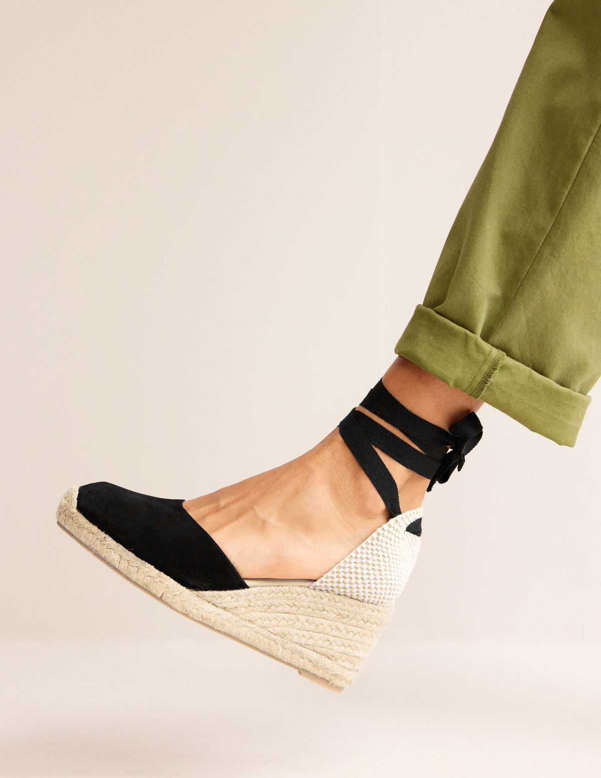 Cassie Espadrille Wedge-Black - Image 1