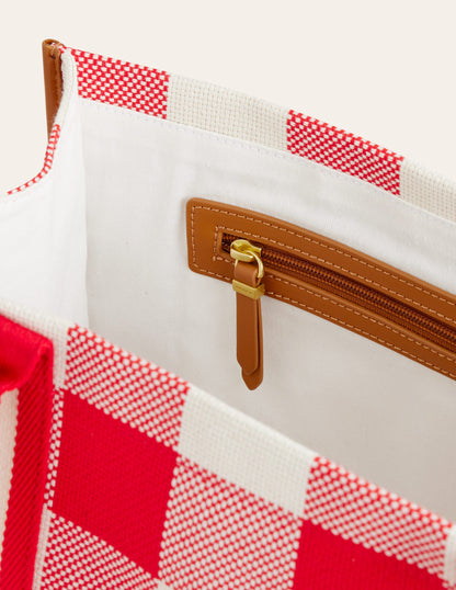 Tilda Canvas Tote Bag-Red Check-4