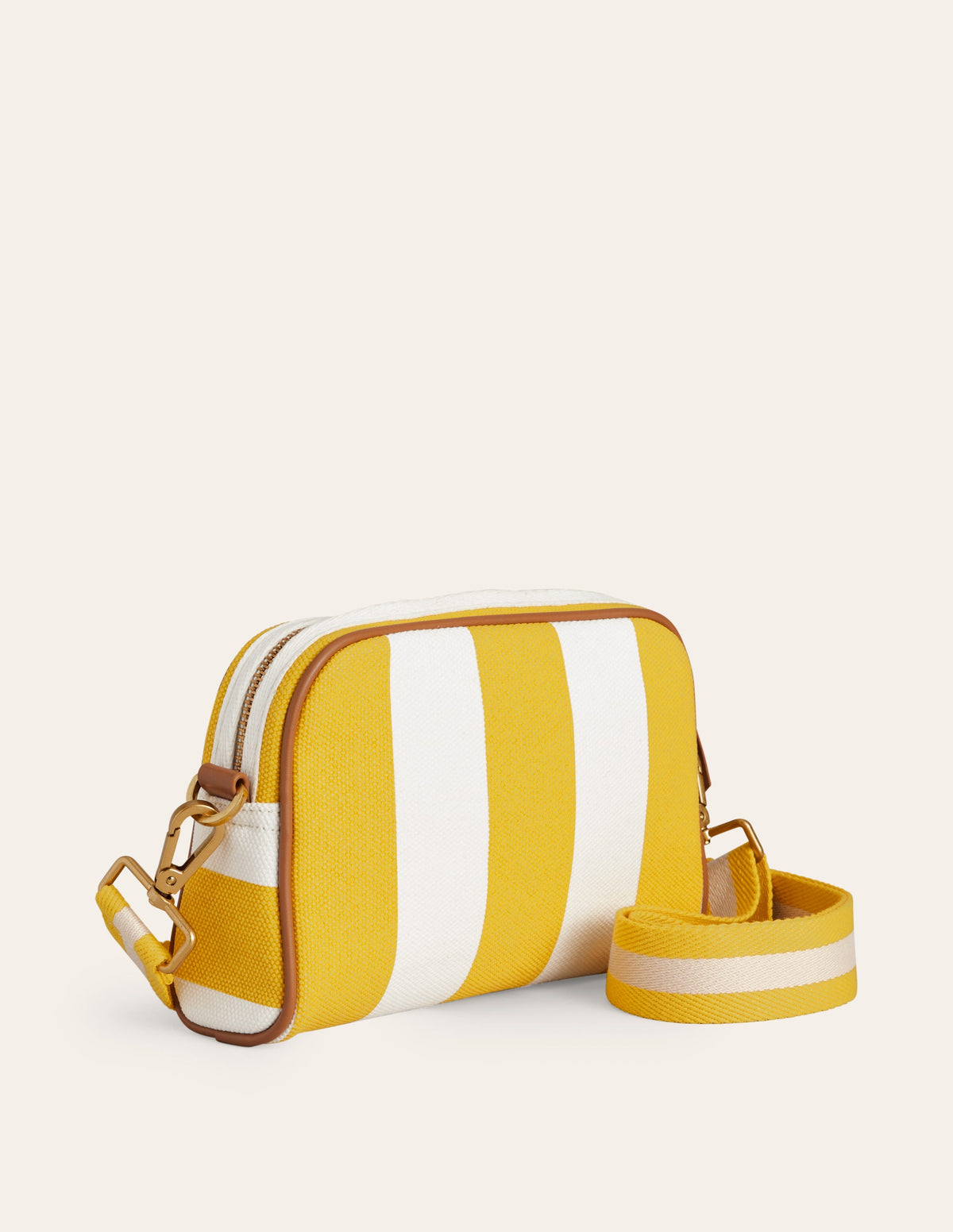 Canvas Cross-Body Bag-Yellow Stripe-3
