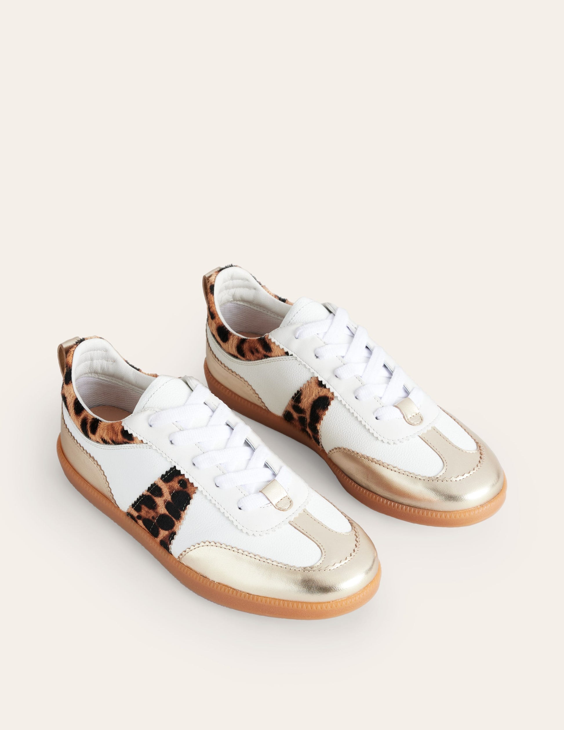 Erin Retro Tennis Trainers-Off White/ Classic Leopard-3