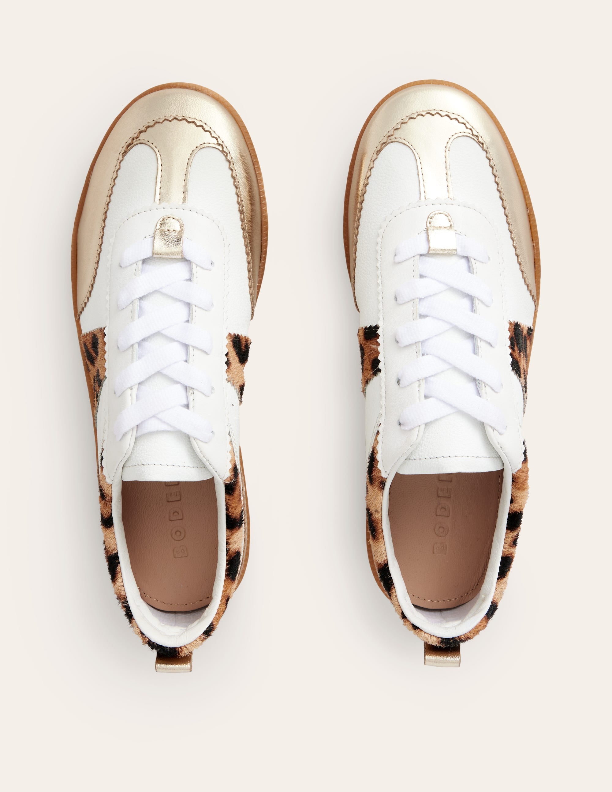 Erin Retro Tennis Trainers-Off White/ Classic Leopard - Image 5