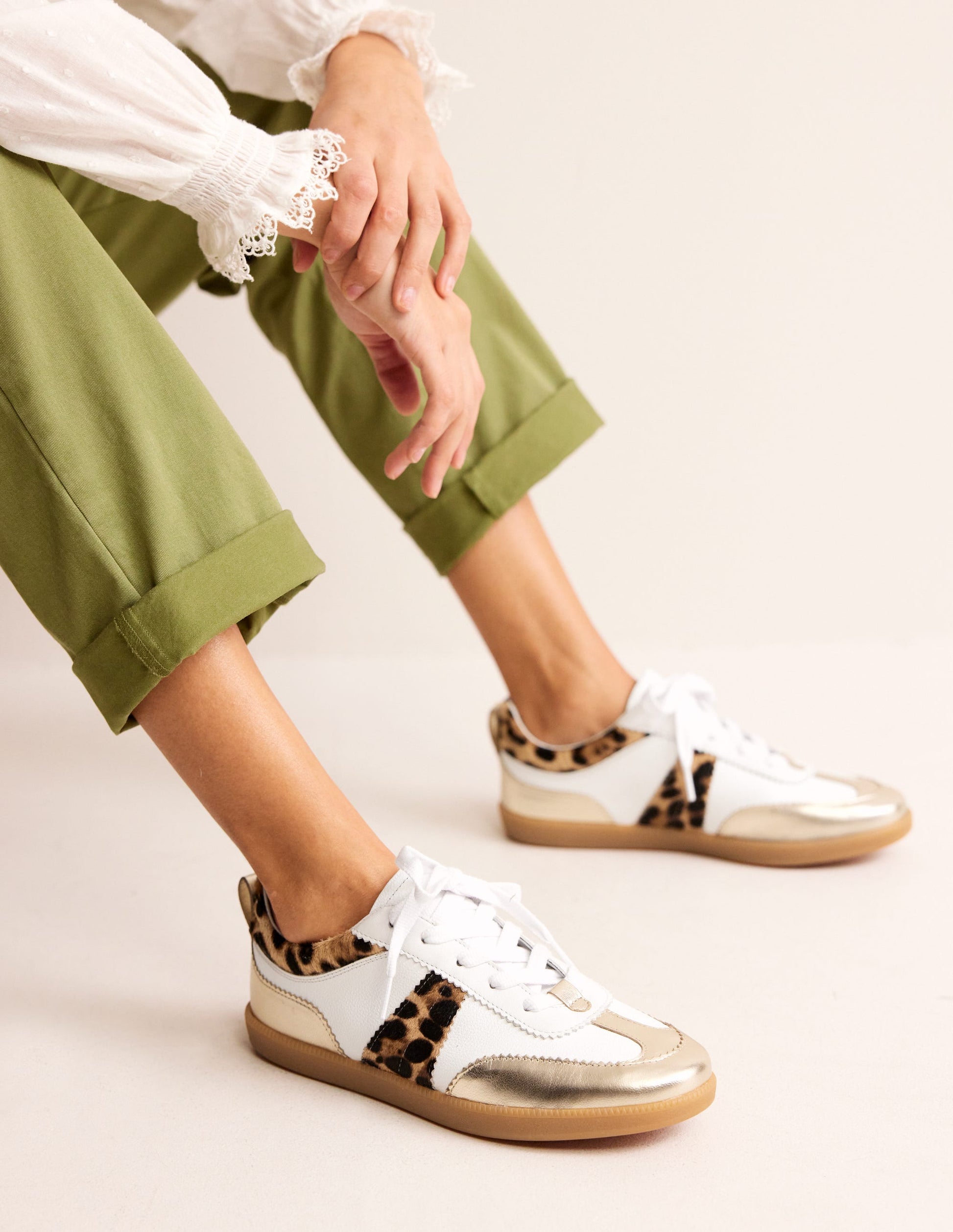 Erin Retro Tennis Trainers-Off White/ Classic Leopard-1