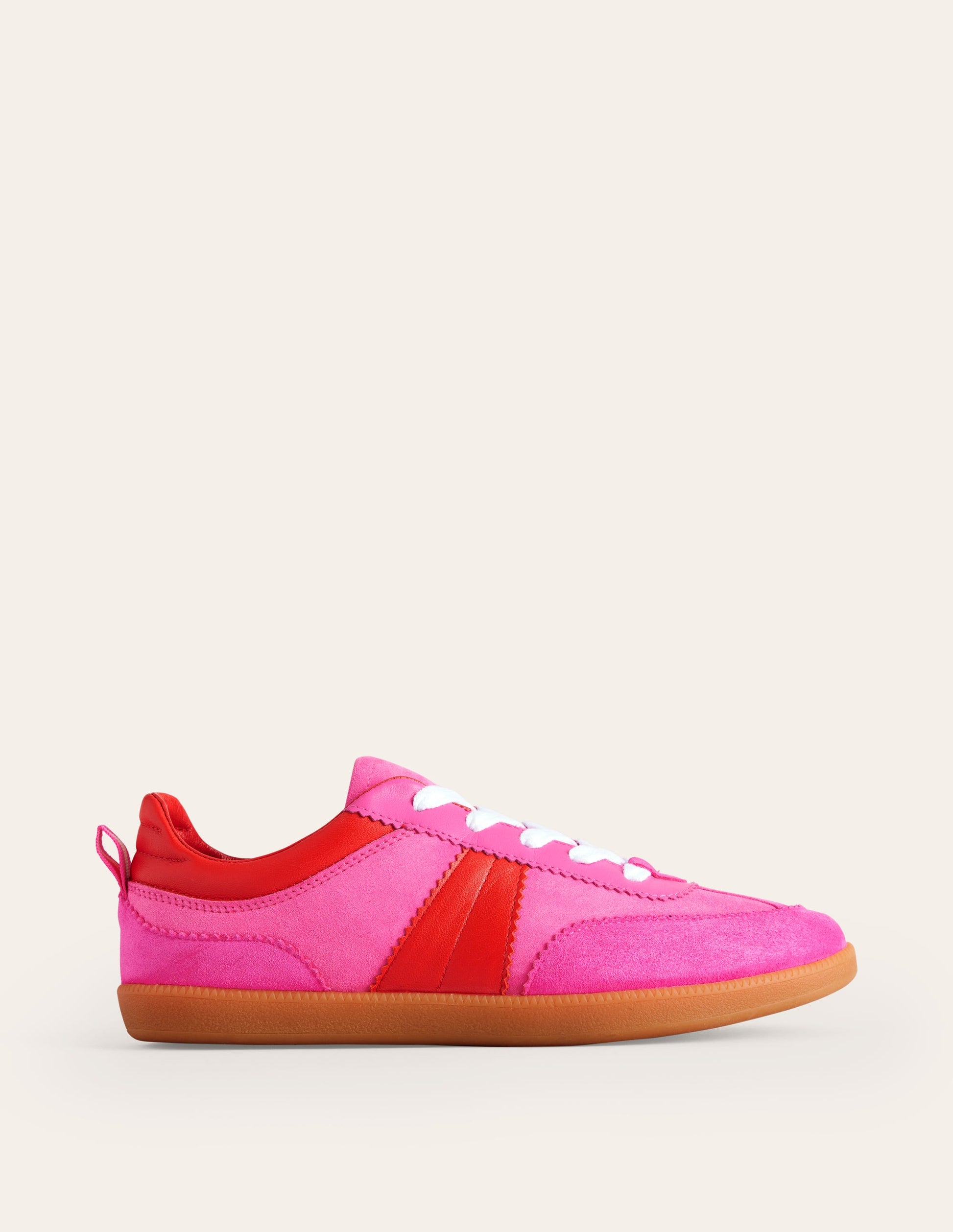 Erin Retro Tennis Trainers-Pink Colourblock-2