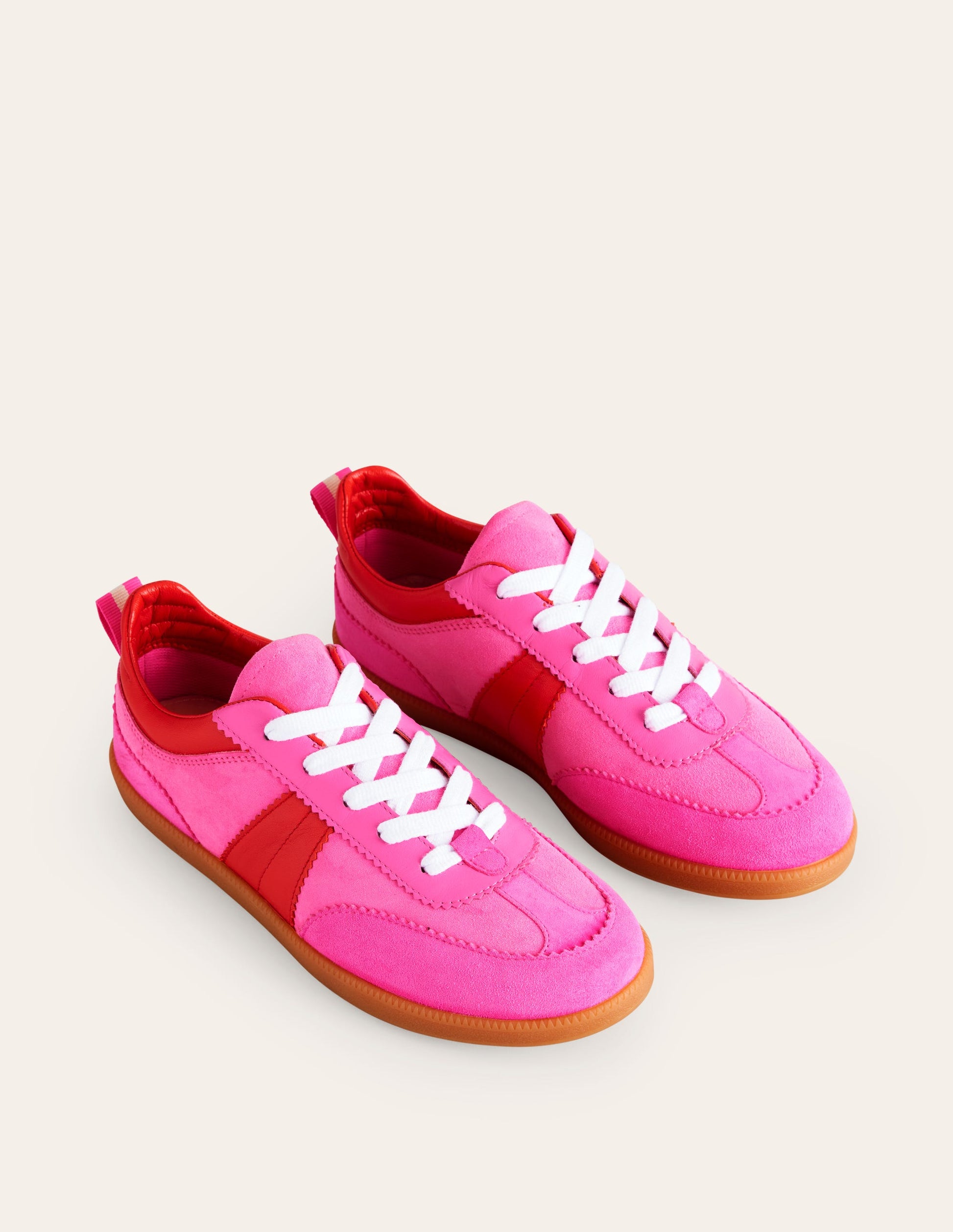 Erin Retro Tennis Trainers-Pink Colourblock-3