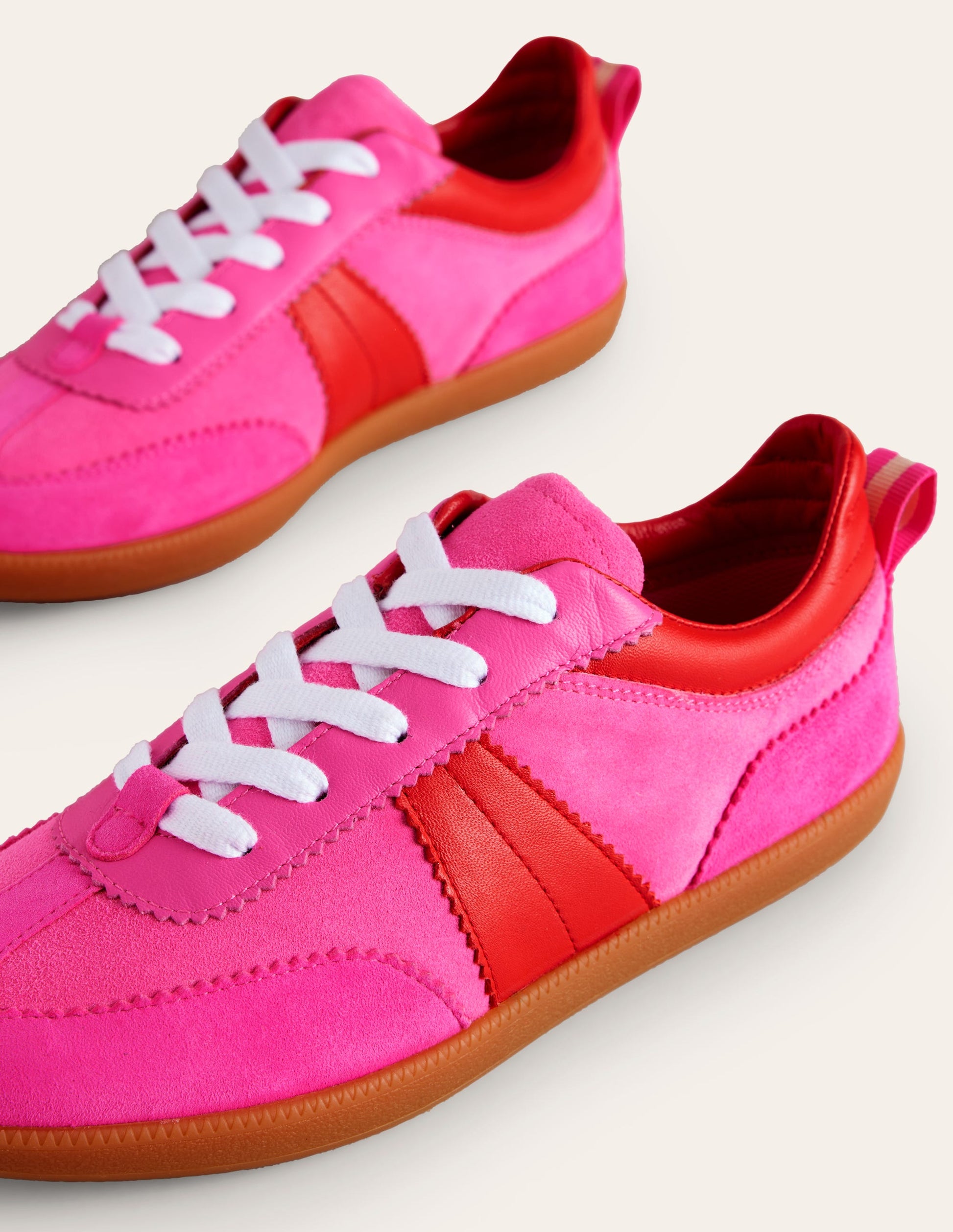 Erin Retro Tennis Trainers-Pink Colourblock-4