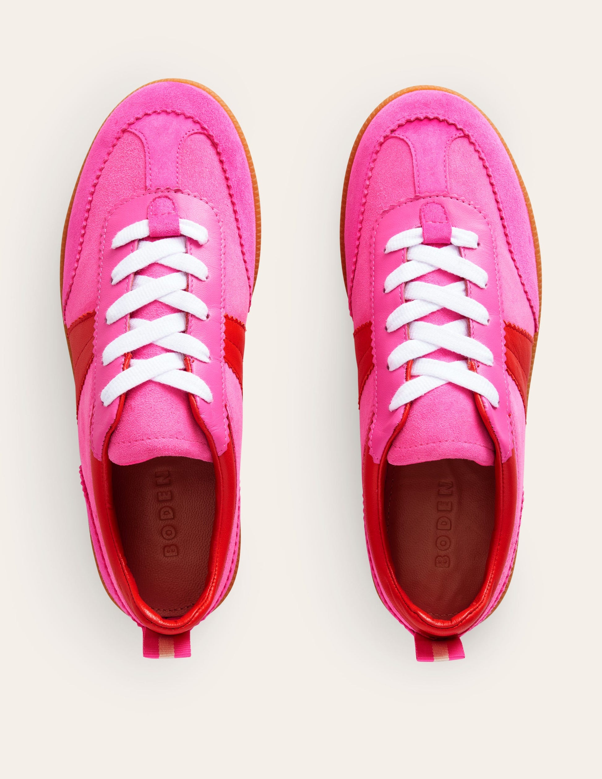 Erin Retro Tennis Trainers-Pink Colourblock-5
