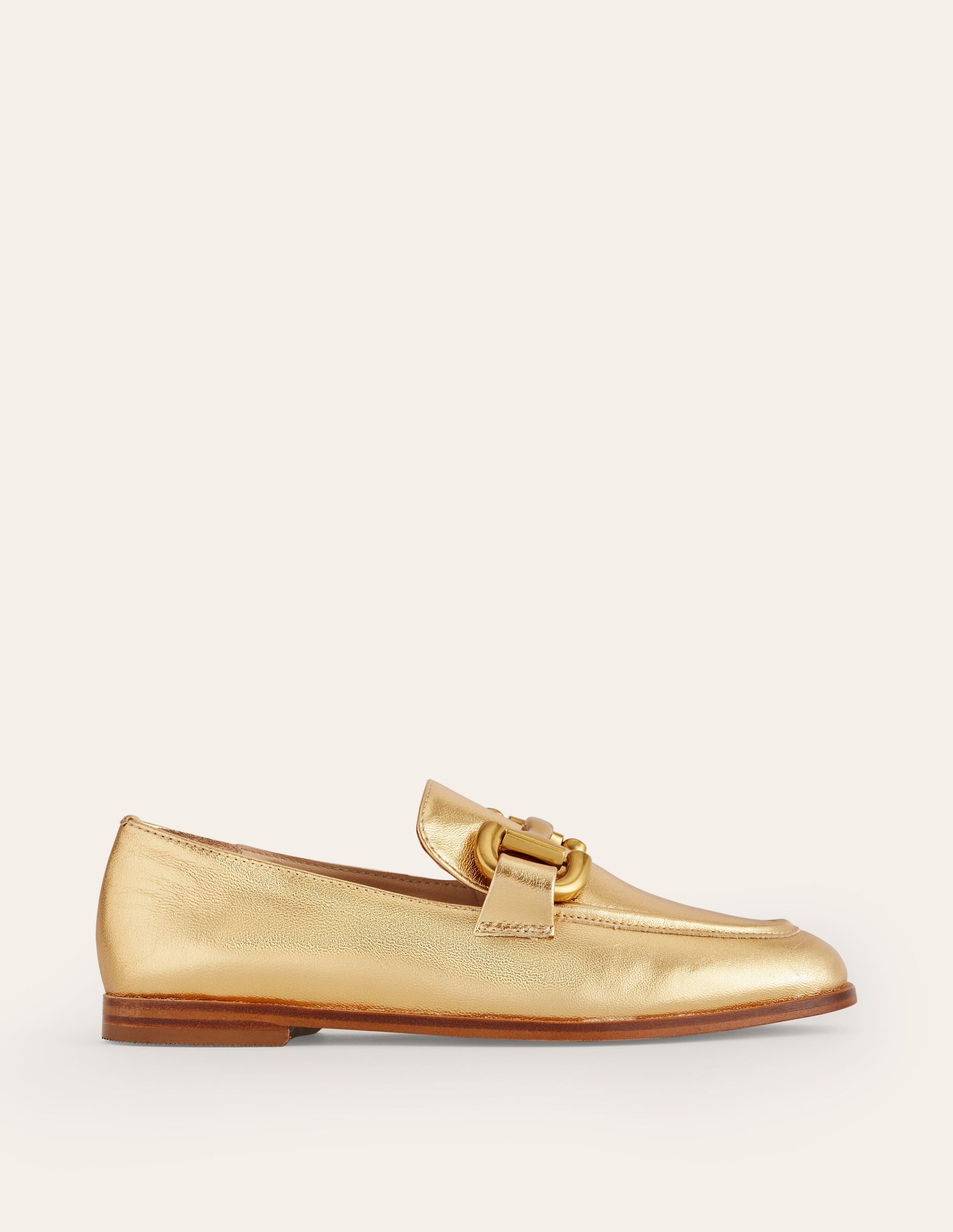 Iris Snaffle Loafers-Gold Leather-2
