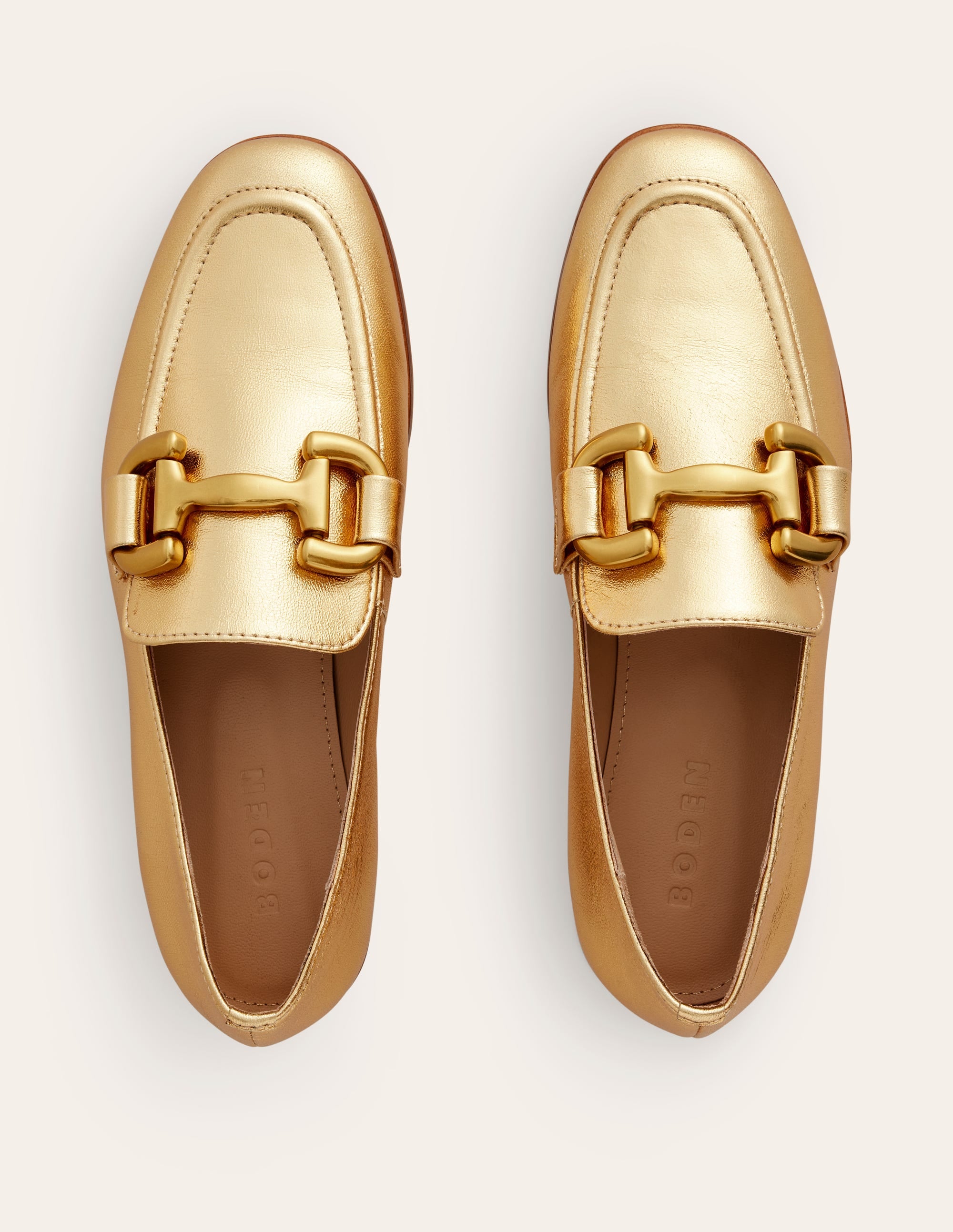 Iris Snaffle Loafers-Gold Leather - Image 5