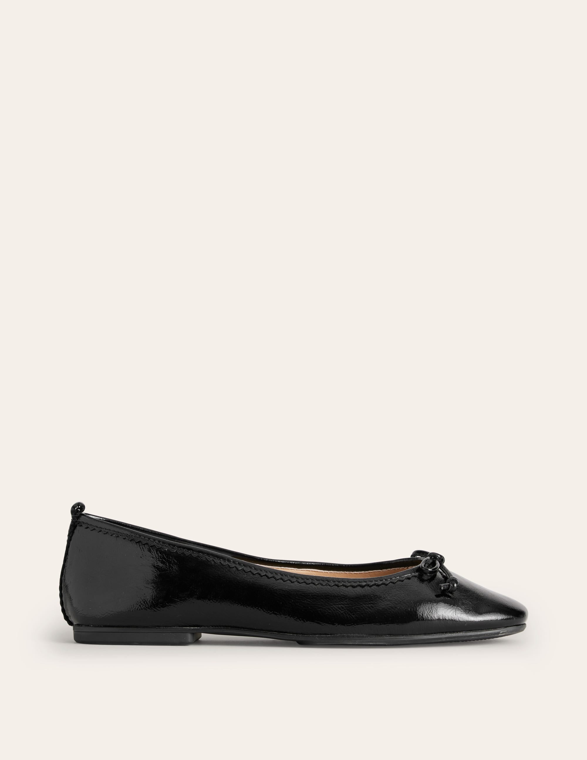 Kitty Flexi Sole Ballet Pumps-Black Patent - Image 2