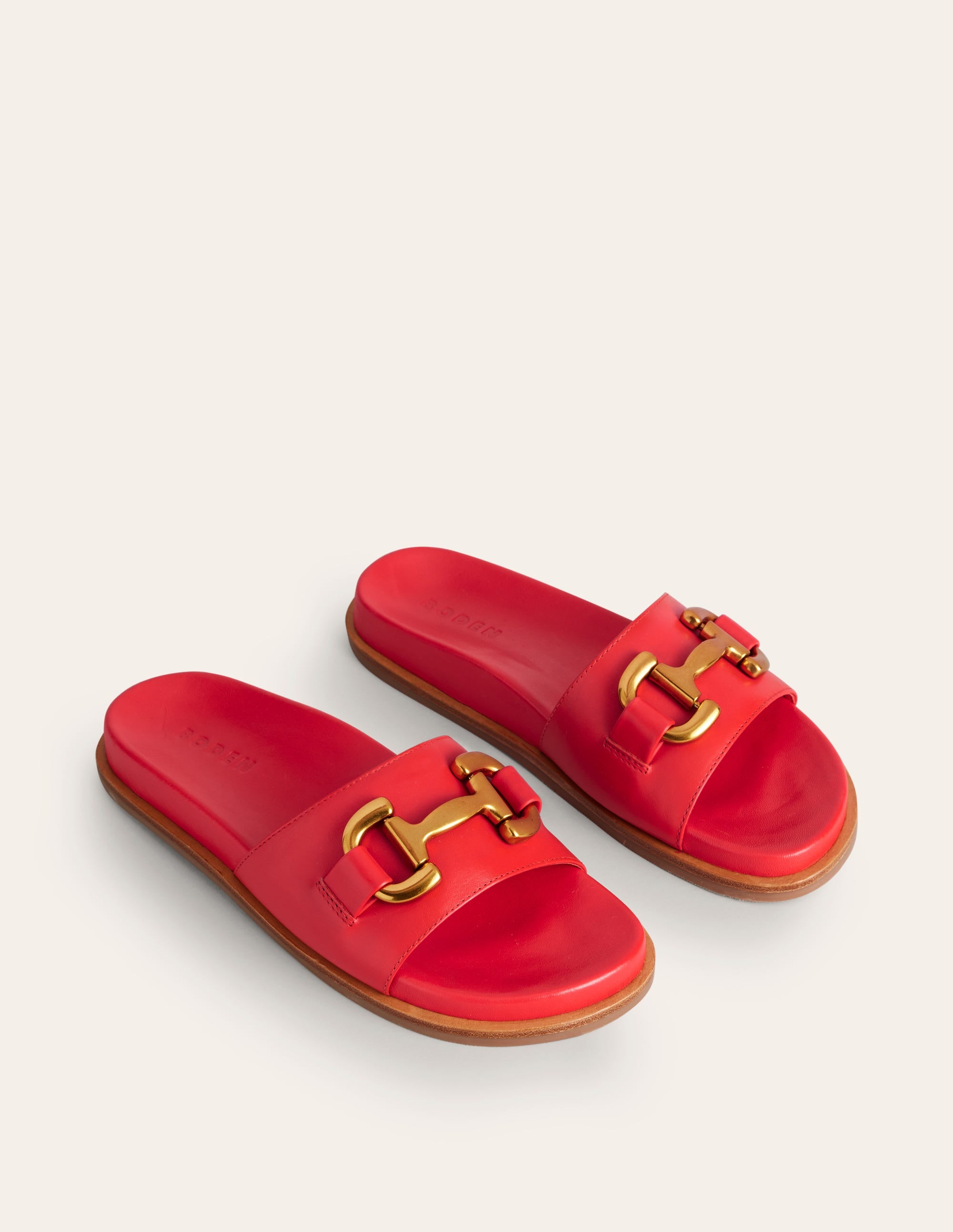Iris Snaffle Slider Sandals-Red Leather - Image 3