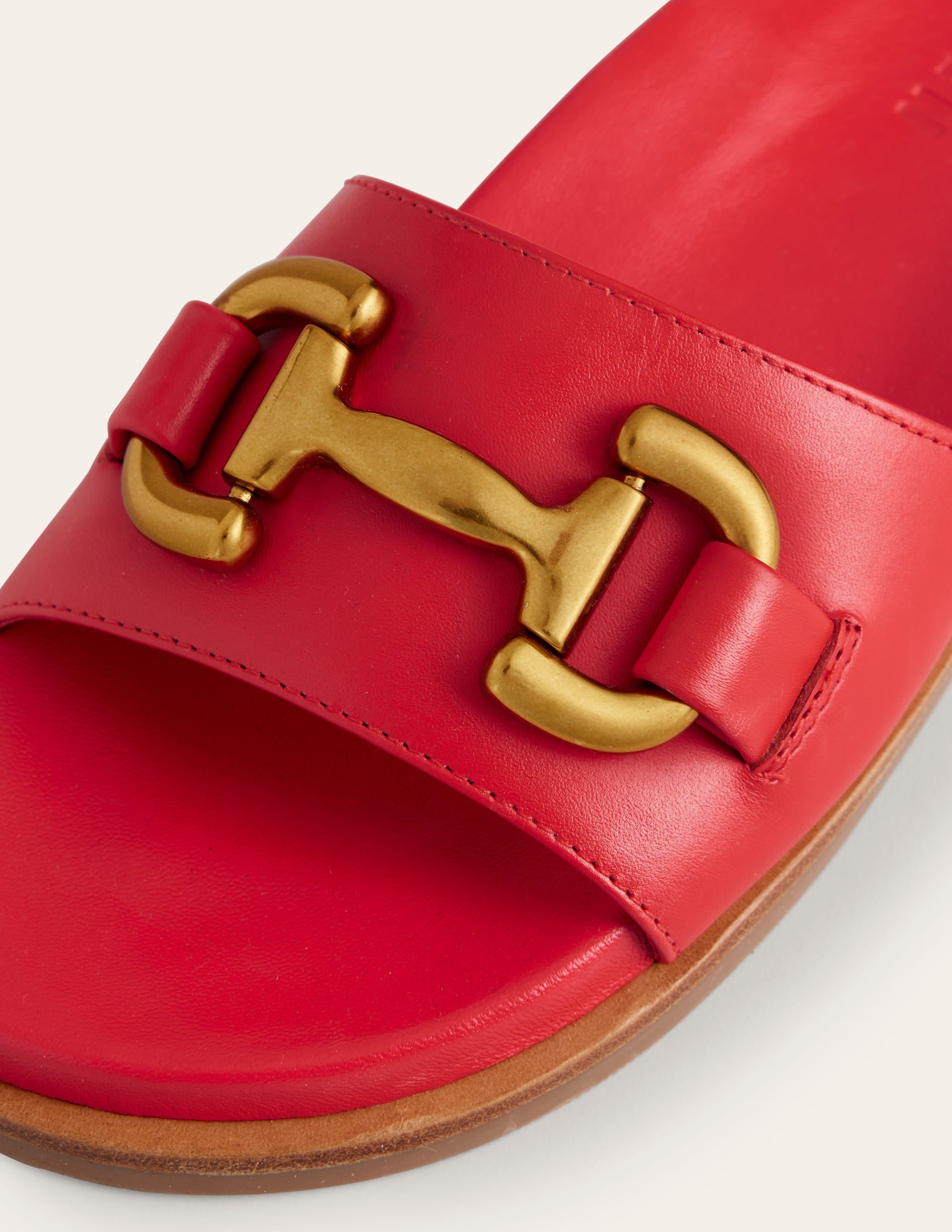 Iris Snaffle Slider Sandals-Red Leather - Image 4