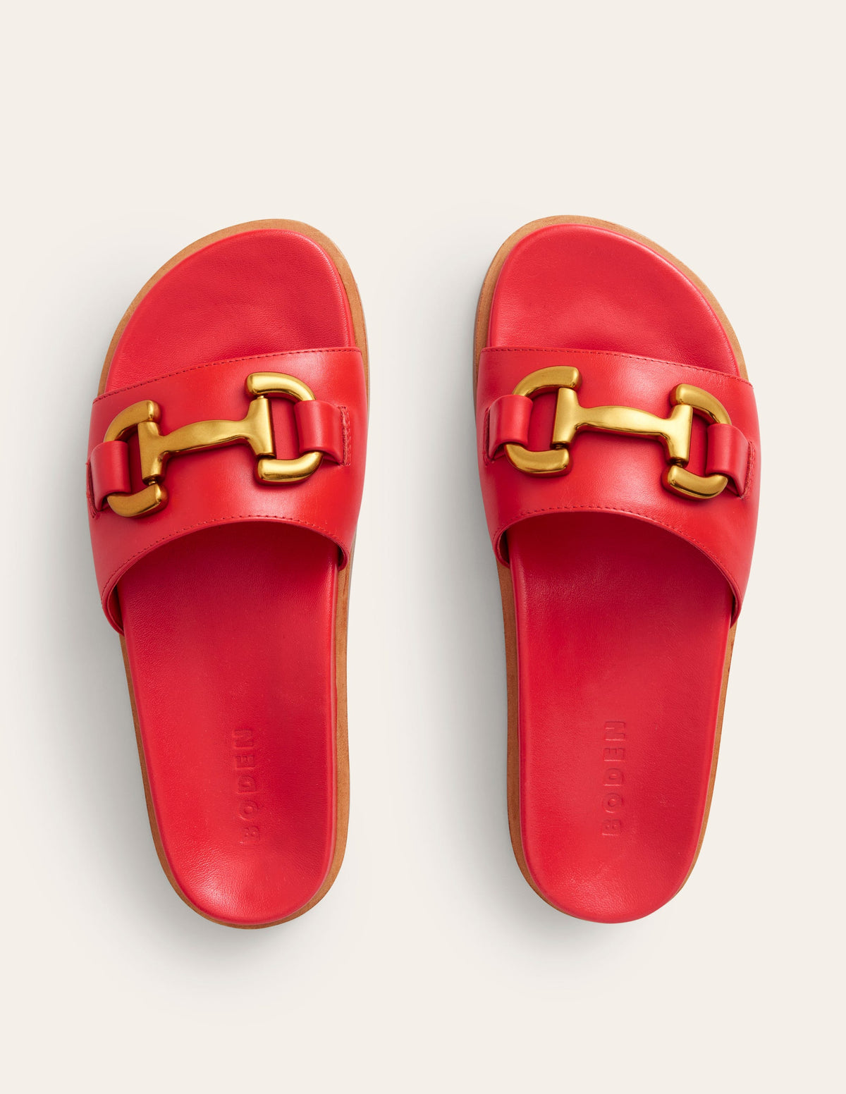 Iris Snaffle Slider Sandals-Red Leather-5