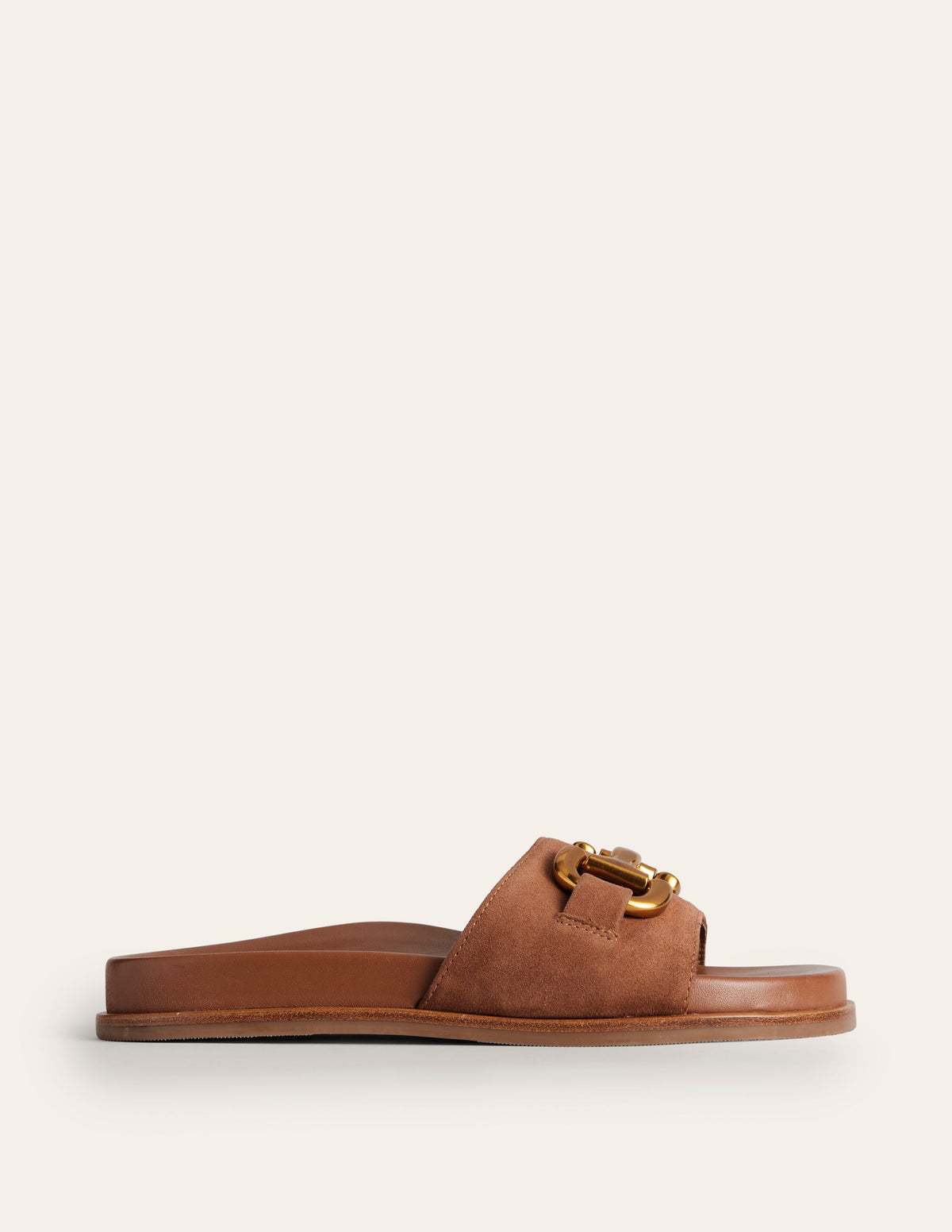Iris Snaffle Slider Sandals-Tan Suede/ Leather - Image 2