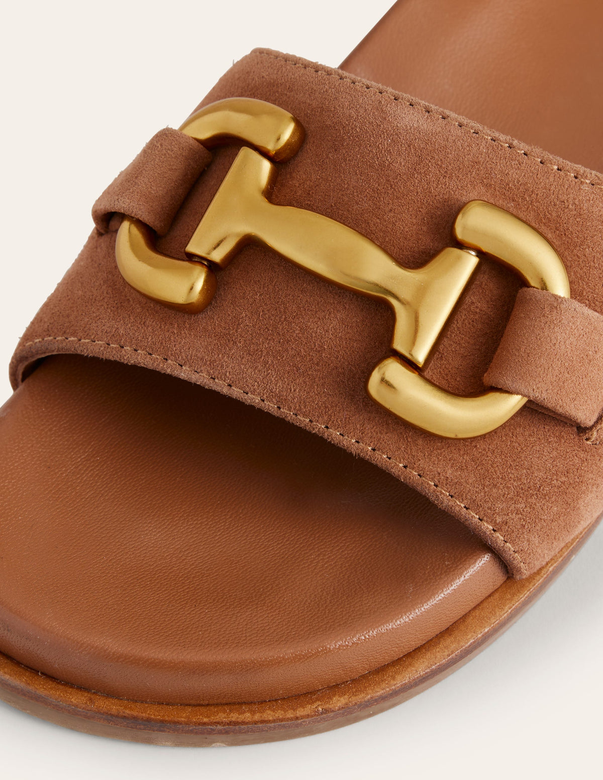 Iris Snaffle Slider Sandals-Tan Suede/ Leather-4