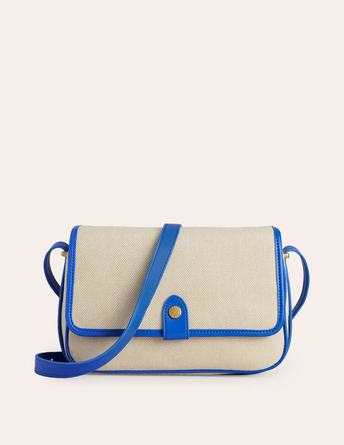 Structured Cross-Body Bag-Natural/ Blue - Image 2
