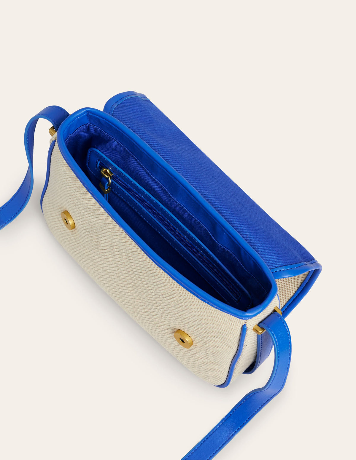 Structured Cross-Body Bag-Natural/ Blue-4