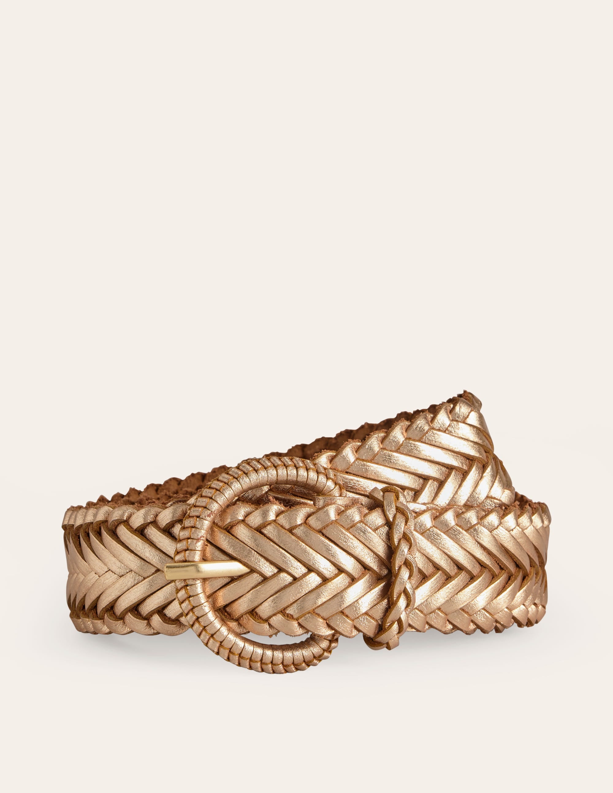 Woven Leather Belt-Gold - Image 2