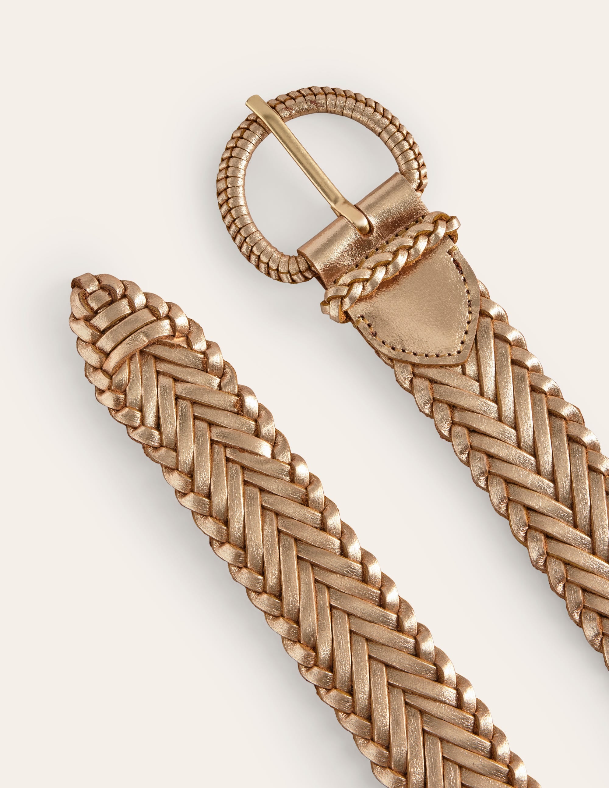 Woven Leather Belt-Gold - Image 3