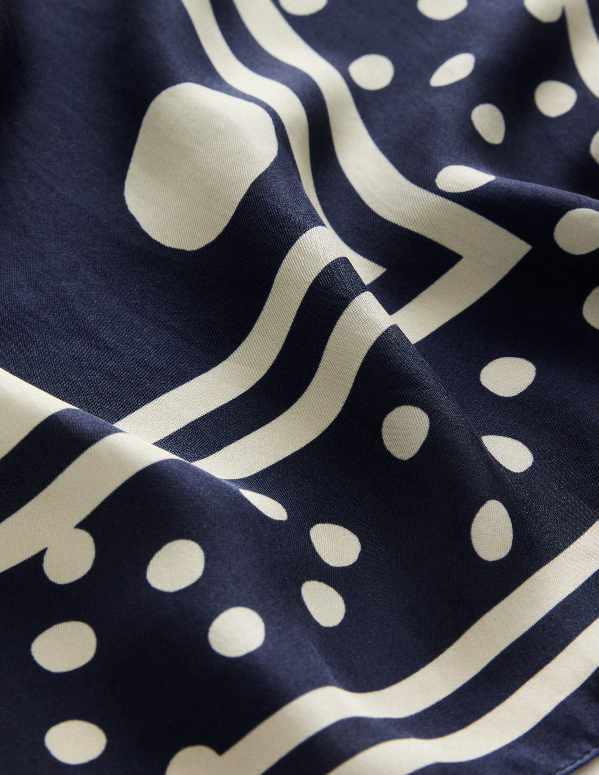 Elisabeth Silk Square Scarf-Navy Spot - Image 3