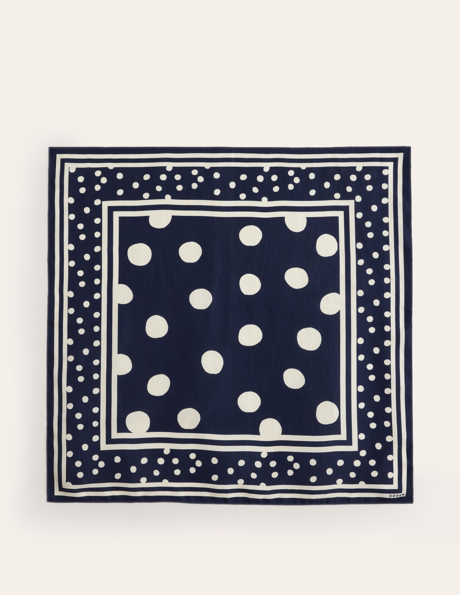 Elisabeth Silk Square Scarf-Navy Spot-4
