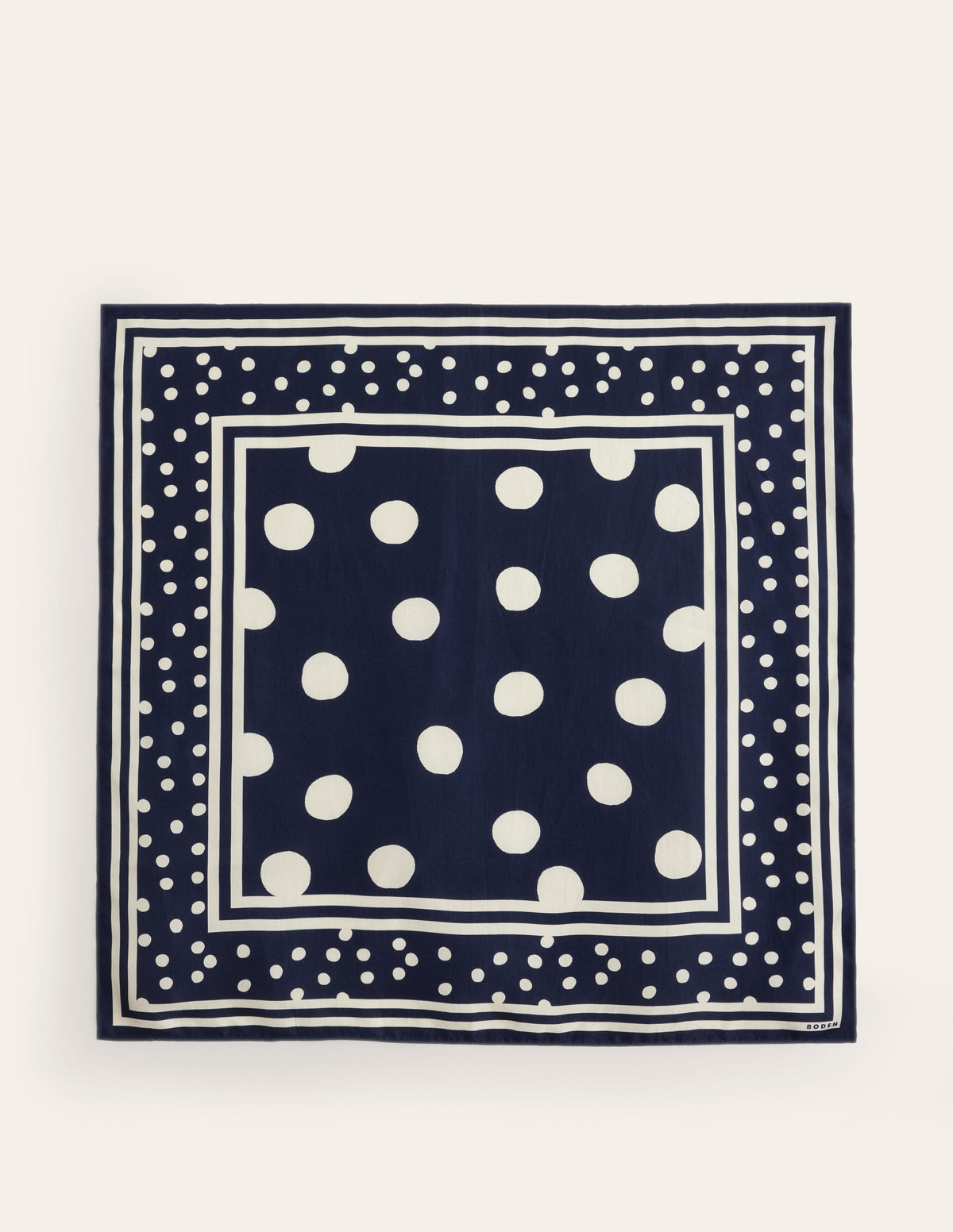 Elisabeth Silk Square Scarf-Navy Spot - Image 4
